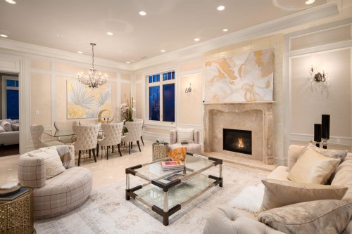 6076 Angus Drive, Vancouver, BC - Indoor Photo Showing Living Room With Fireplace