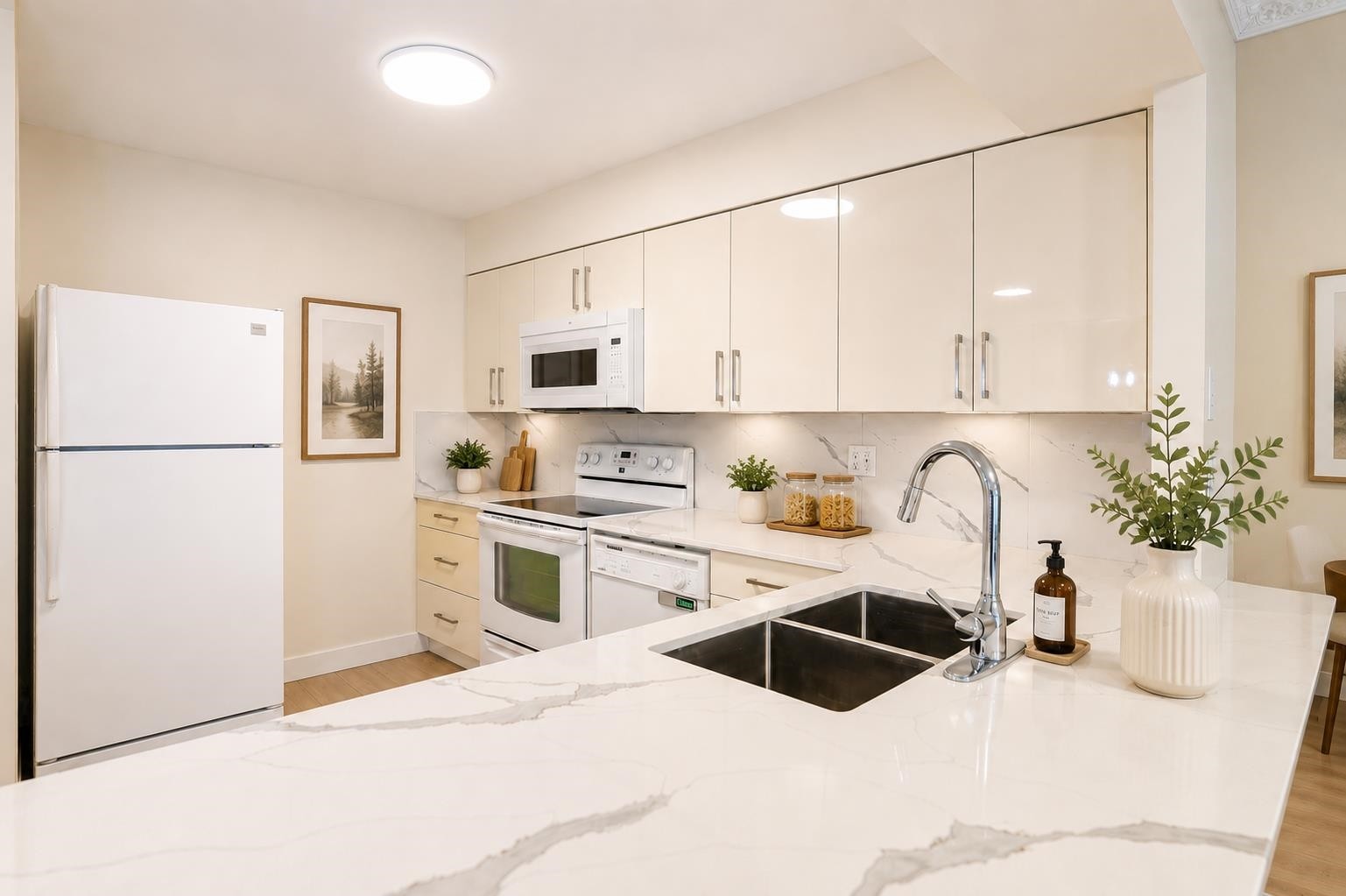 603-2468 Broadway E, Vancouver, BC - Indoor Photo Showing Kitchen With Double Sink