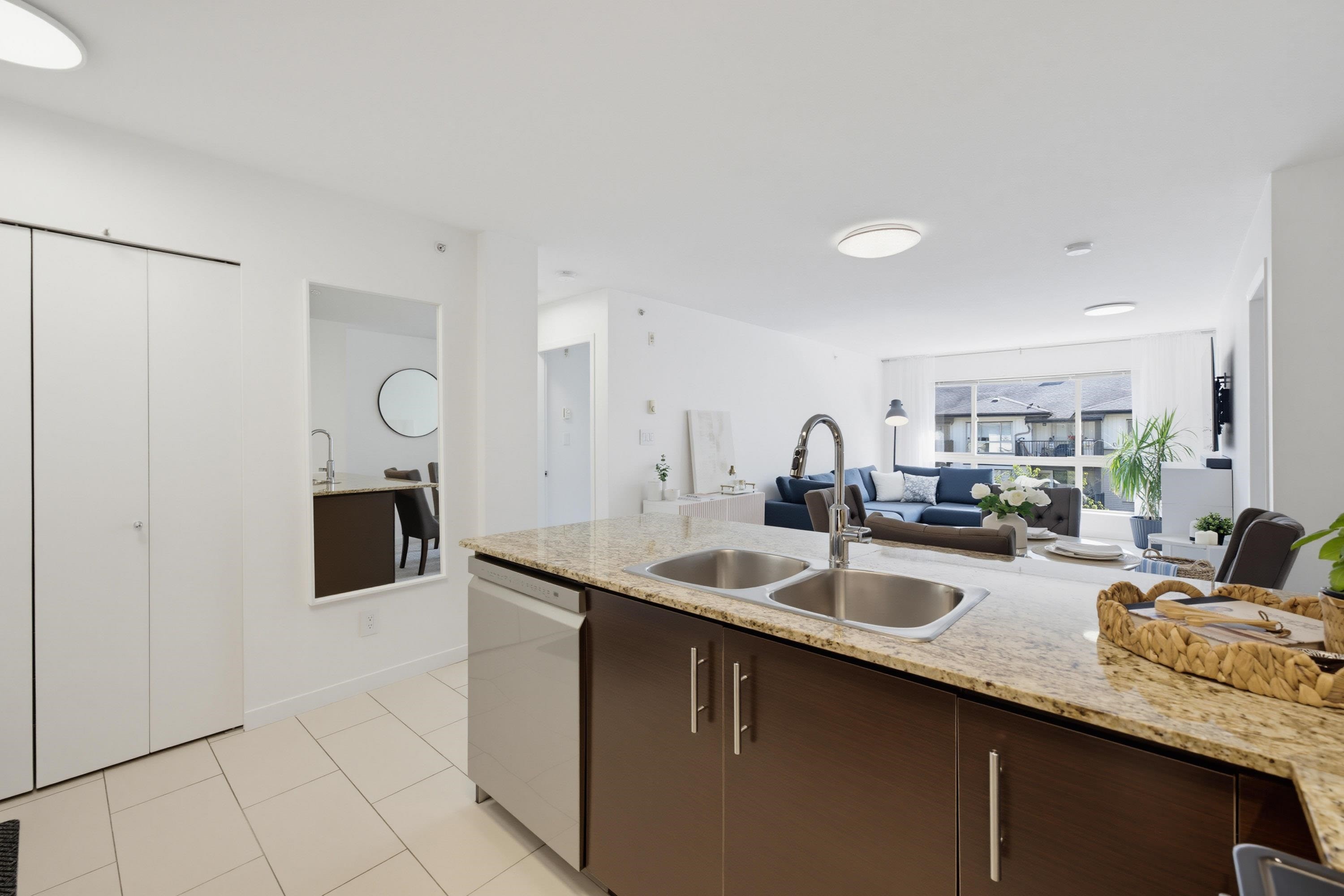 412-11665 Haney Bypass, Maple Ridge, BC - Indoor Photo Showing Kitchen With Double Sink