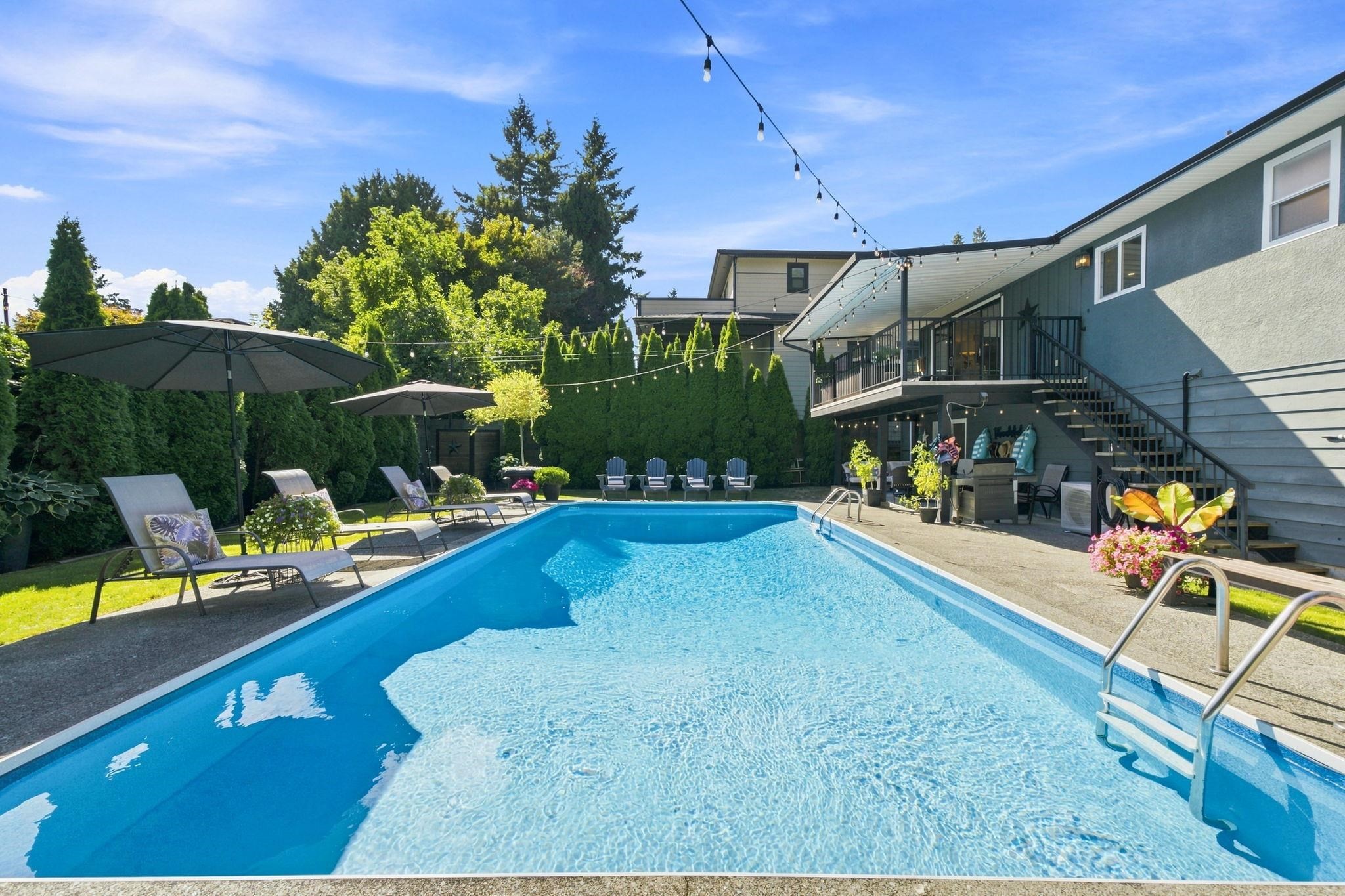 2282 Stanwood Avenue, Coquitlam, BC - Outdoor With In Ground Pool With Deck Patio Veranda With Backyard