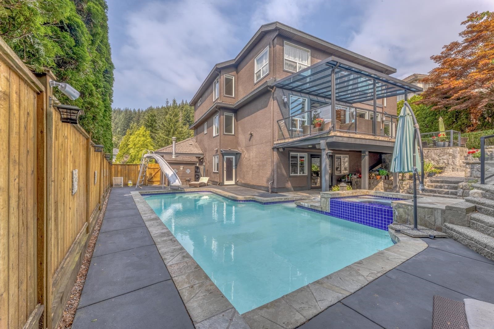3067 Plateau Boulevard, Coquitlam, BC - Outdoor With In Ground Pool With Deck Patio Veranda With Exterior