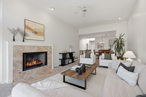 2343 Folkestone Way, West Vancouver, BC - Indoor Photo Showing Living Room With Fireplace