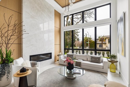 4420 Stonecrop Avenue, Richmond, BC - Indoor Photo Showing Living Room With Fireplace