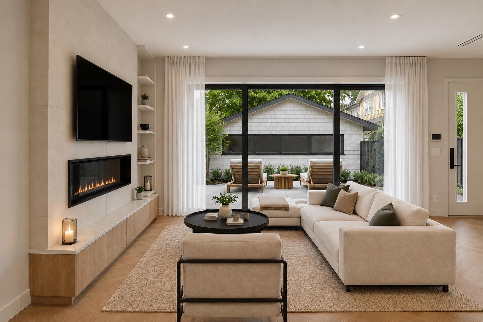 2-58 40Th Avenue E, Vancouver, BC - Indoor Photo Showing Living Room With Fireplace