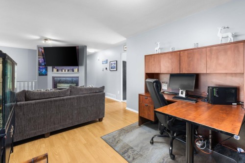 1728 Pekrul Place, Port Coquitlam, BC - Indoor Photo Showing Office With Fireplace