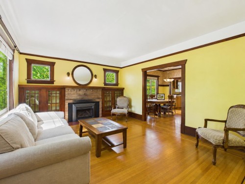 3035 5Th Avenue W, Vancouver, BC - Indoor Photo Showing Living Room With Fireplace