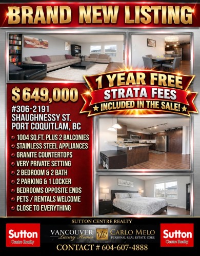 306-2191 Shaughnessy Street  Port Coquitlam, BC V3C 3C7
