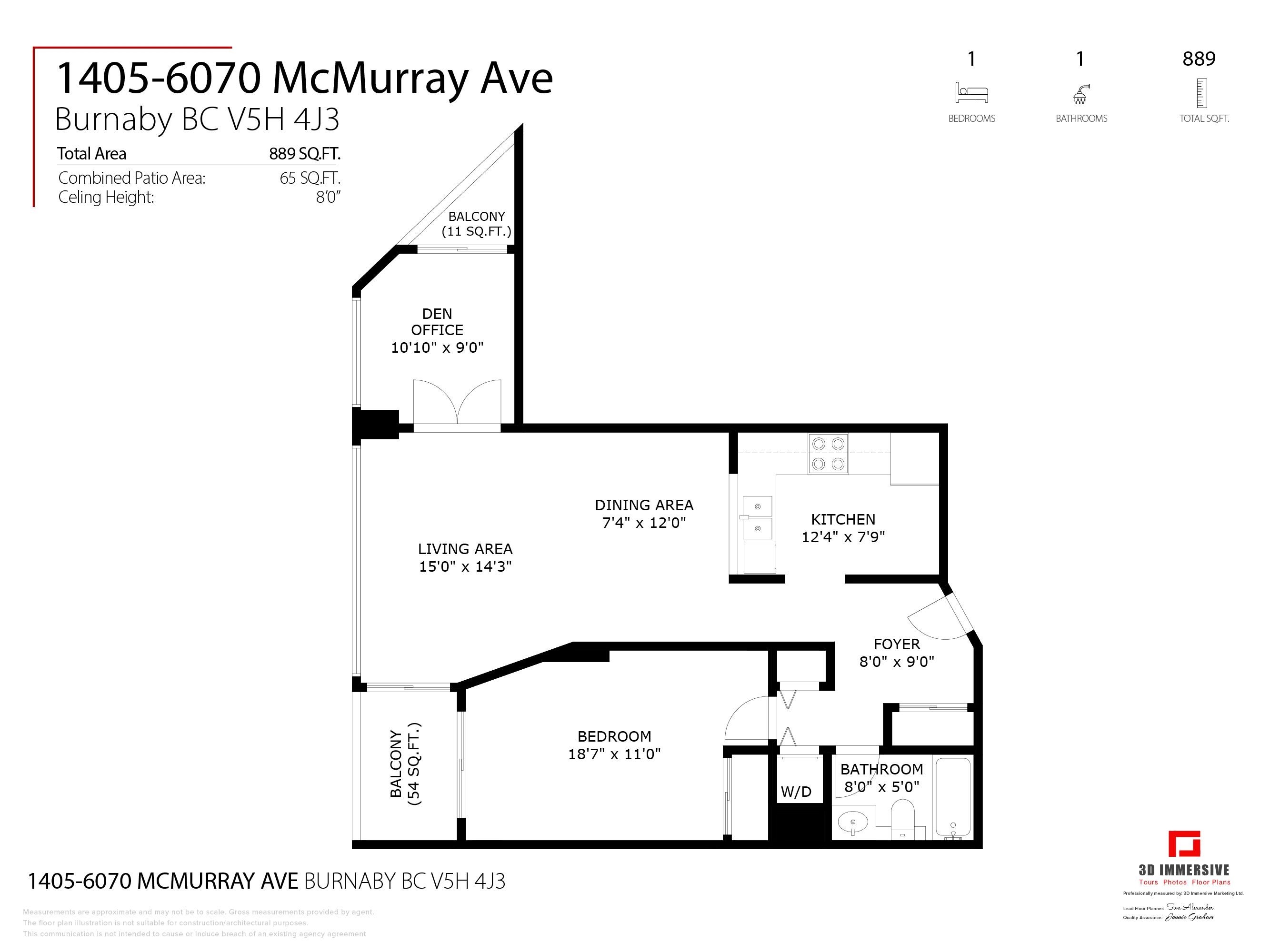 1405-6070 Mcmurray Avenue, Burnaby, BC