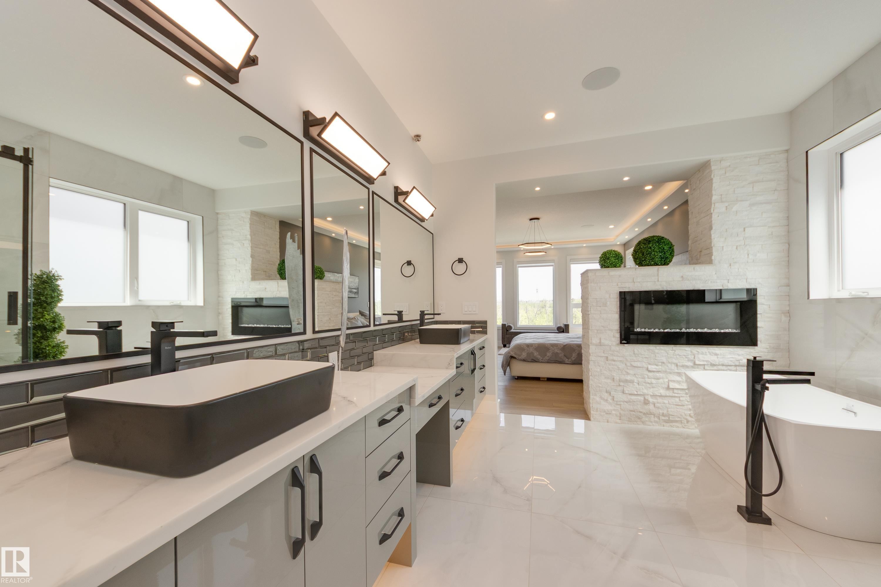 4111 Whispering River Dr. Drive, Edmonton, AB - Indoor With Fireplace