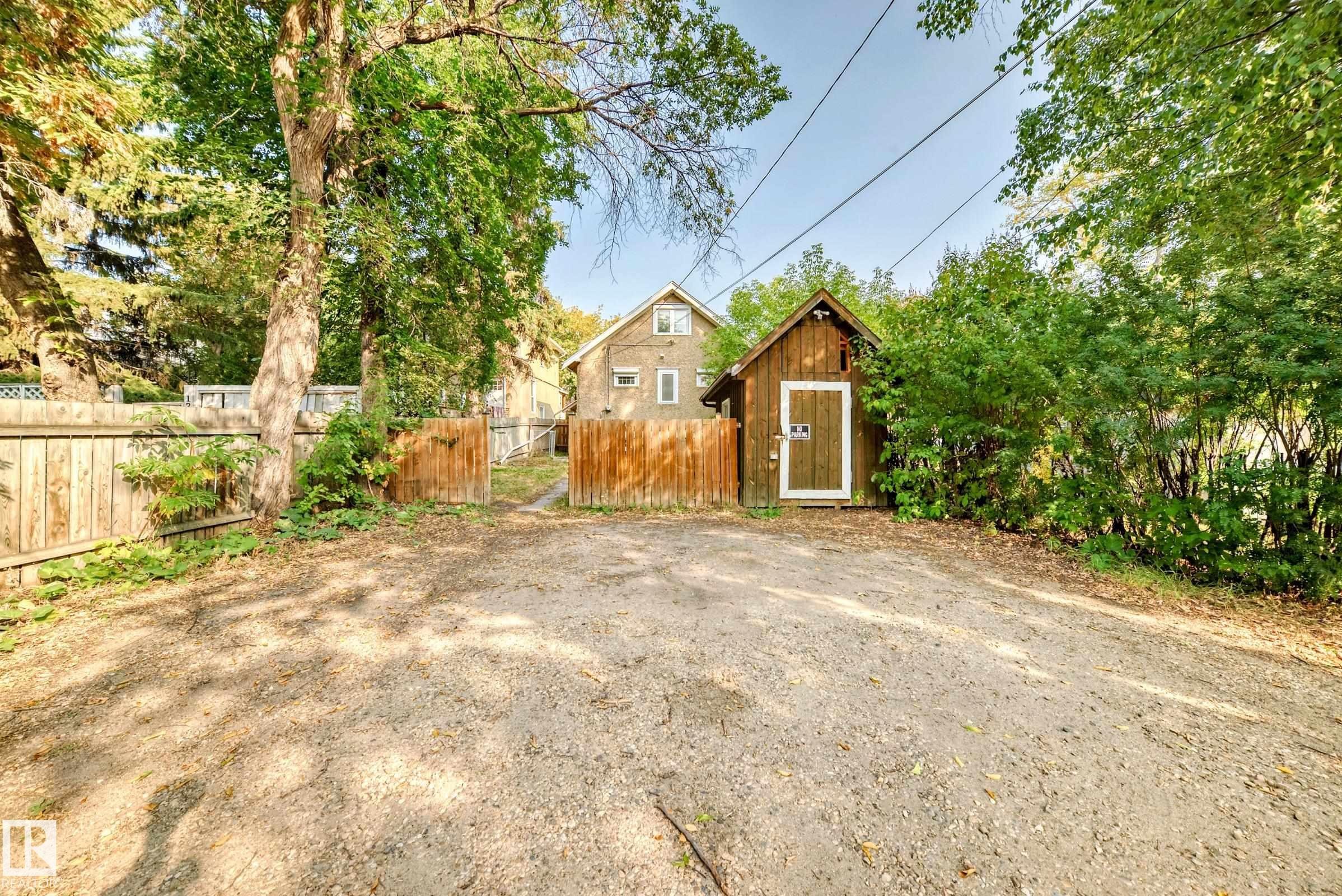 View of back of property featuring a storage shed - 12605 107 Avenue, Edmonton, AB - Outdoor