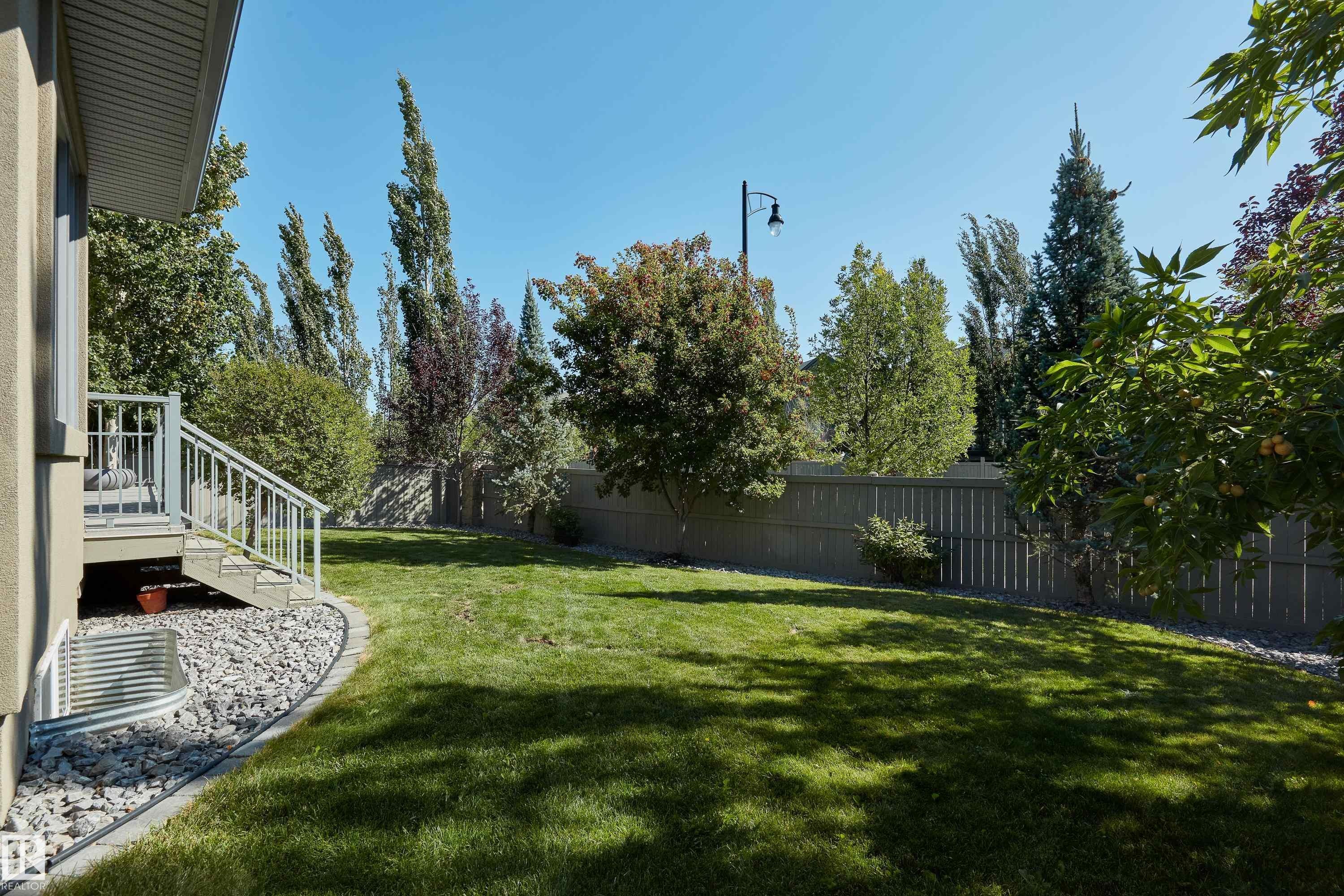 View of fenced backyard - 4111 Westcliff Heath Heath, Edmonton, AB - Outdoor With Backyard