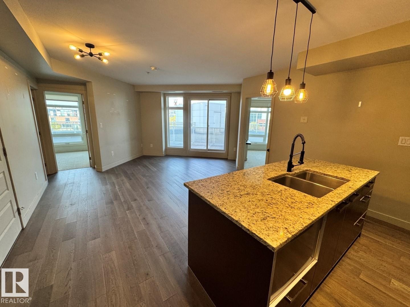 307 10388 105 Street, Edmonton, AB - Indoor Photo Showing Kitchen With Double Sink