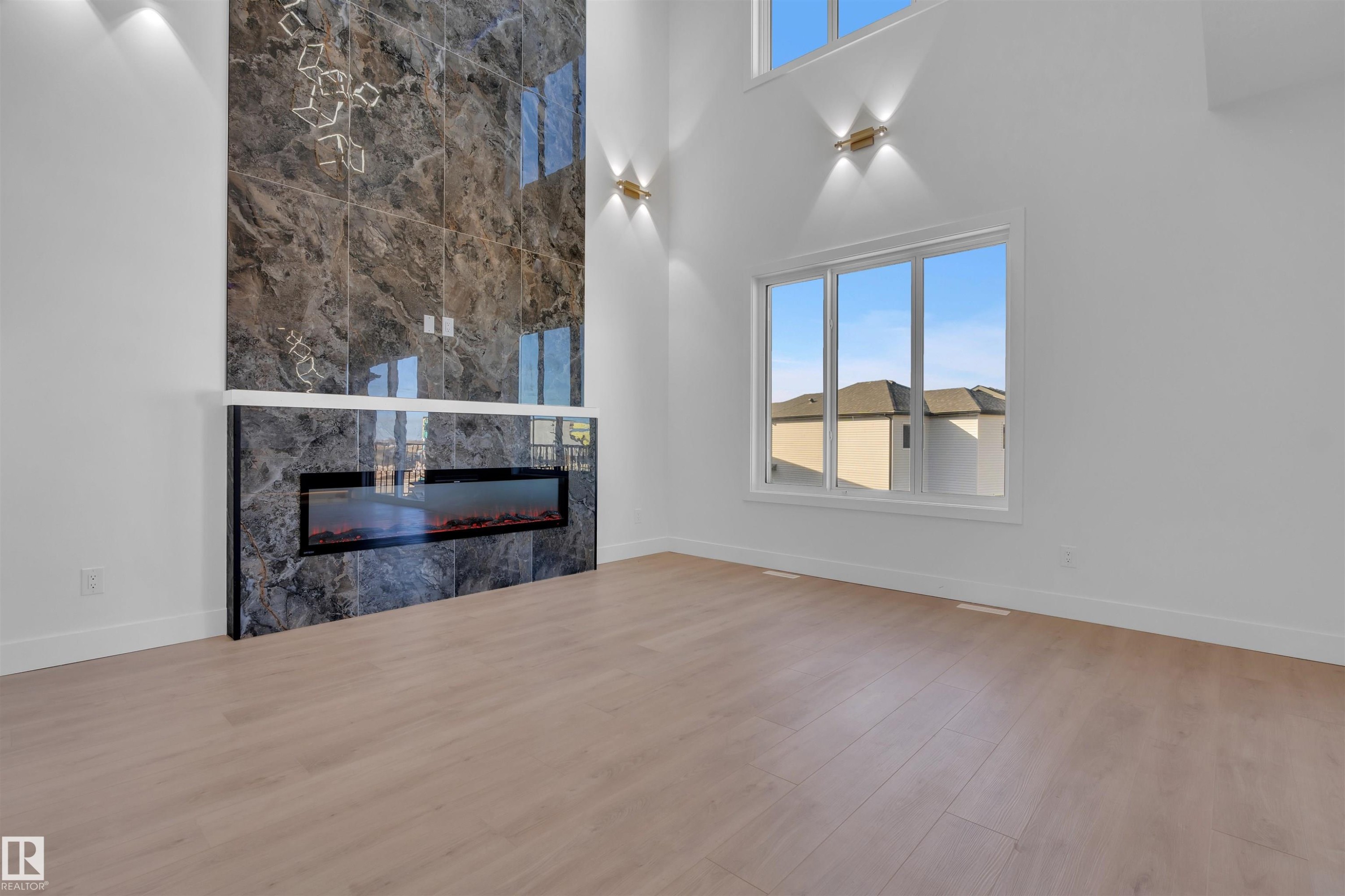 417 Pine Point(E), Leduc, AB - Indoor With Fireplace