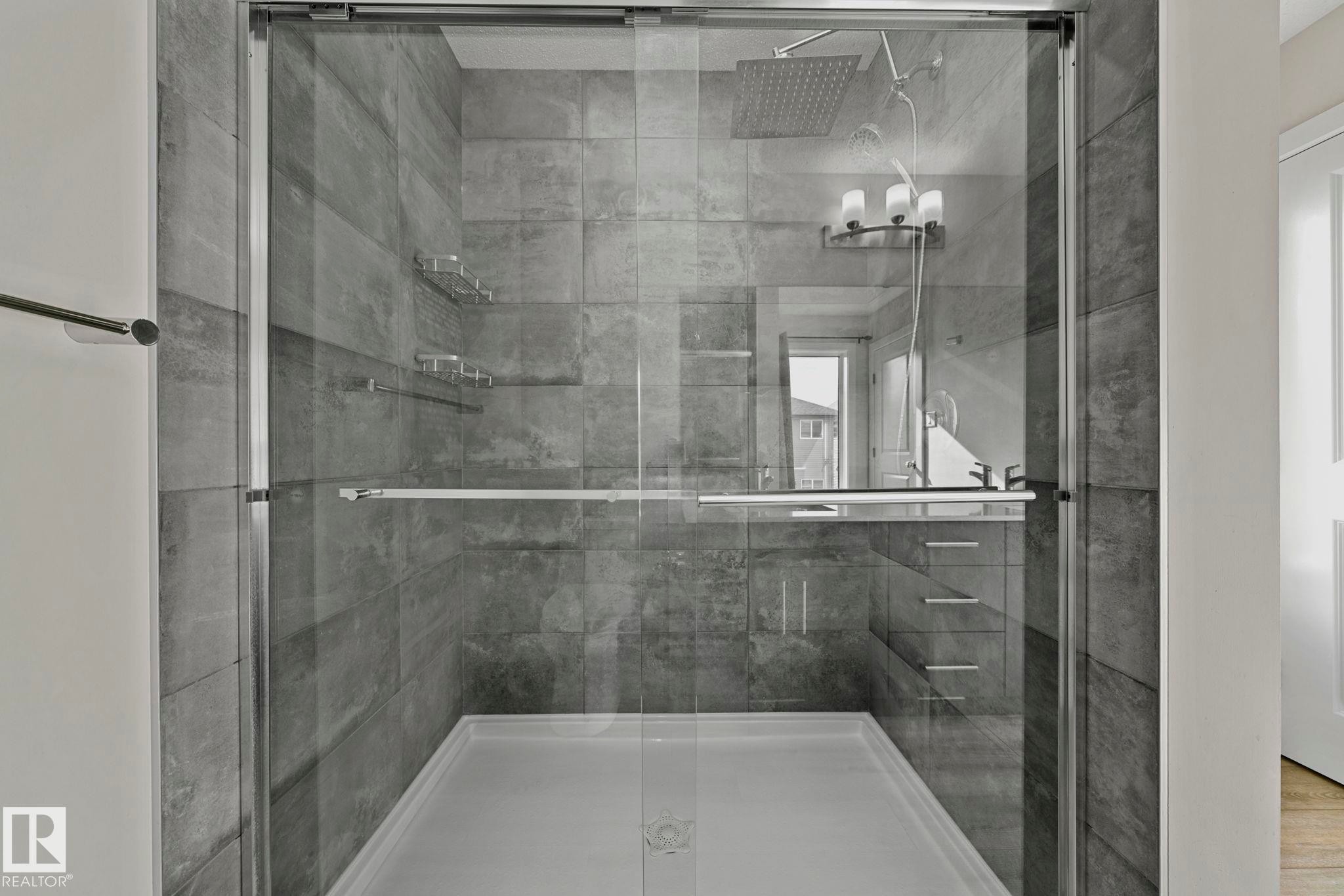 Bathroom featuring a shower stall - 1813 Collip View View, Edmonton, AB - Indoor Photo Showing Bathroom