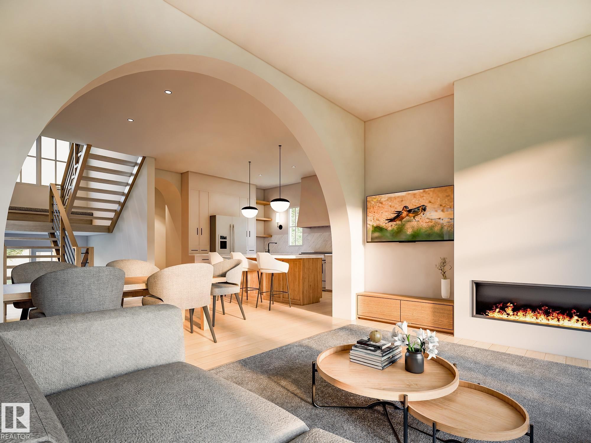 Photos are artist renderings and may not reflect the final finishes or layout. - 6303 109B Avenue, Edmonton, AB - Indoor Photo Showing Living Room