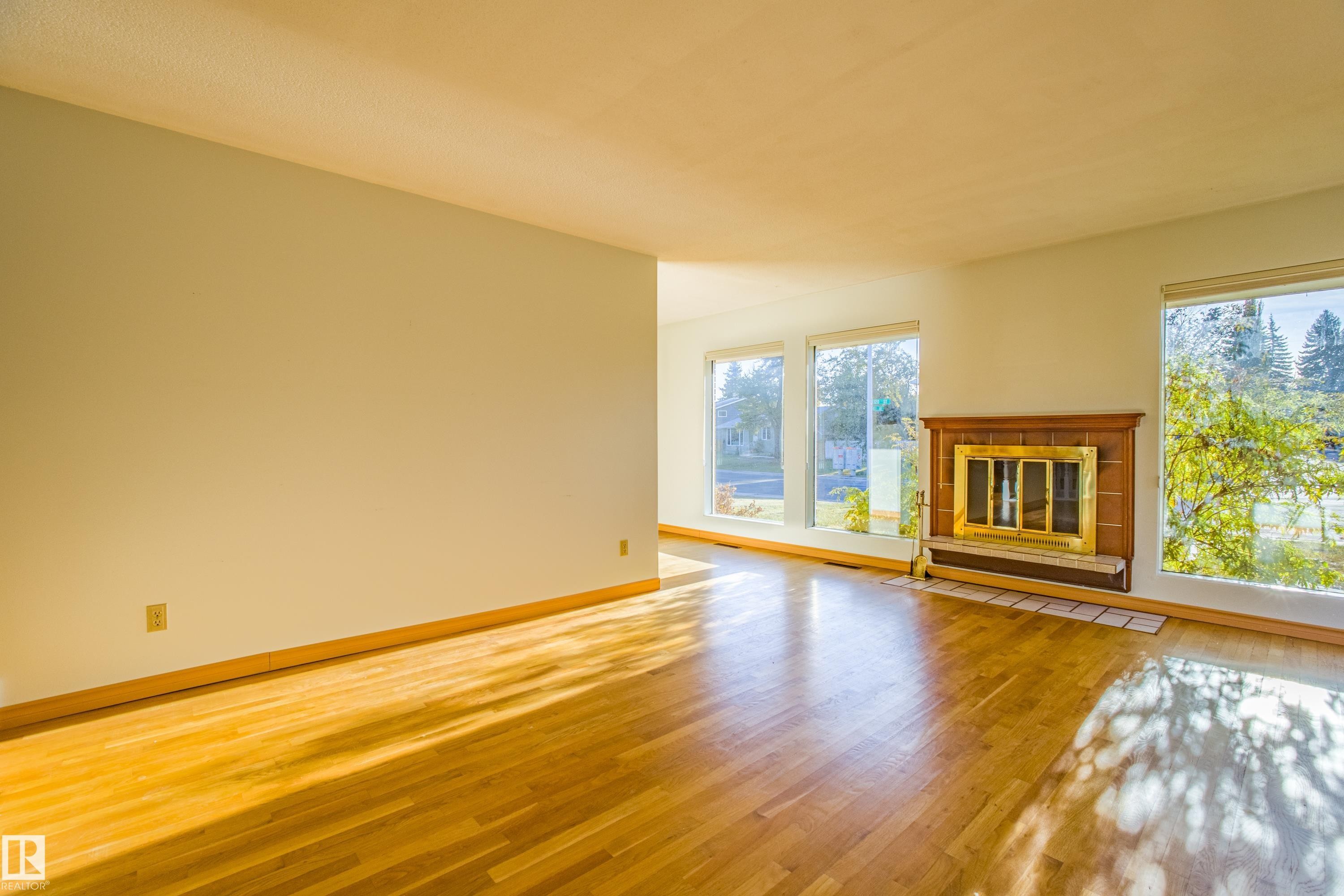 4051 120 Street, Edmonton, AB - Indoor Photo Showing Living Room With Fireplace