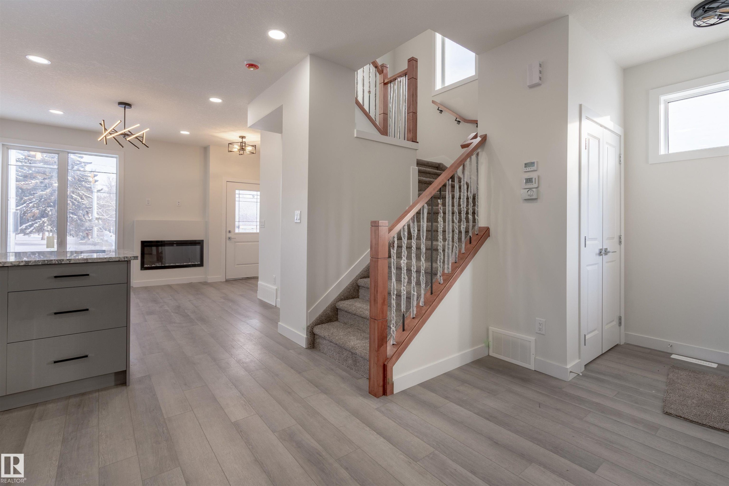 10446 142 Street, Edmonton, AB - Indoor Photo Showing Other Room With Fireplace
