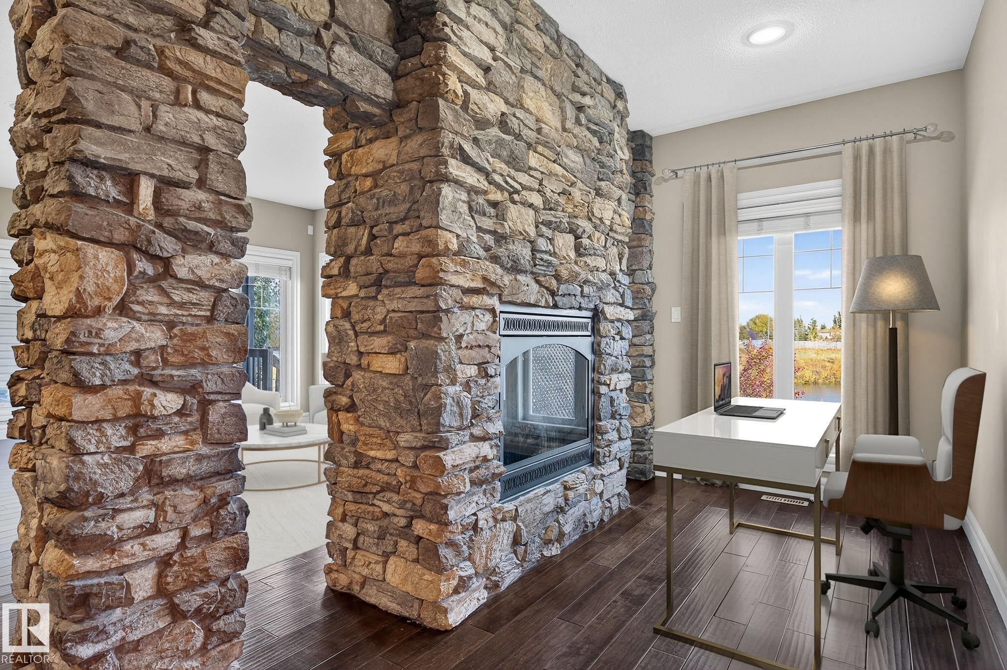 3841 Gallinger Loop, Edmonton, AB - Indoor With Fireplace