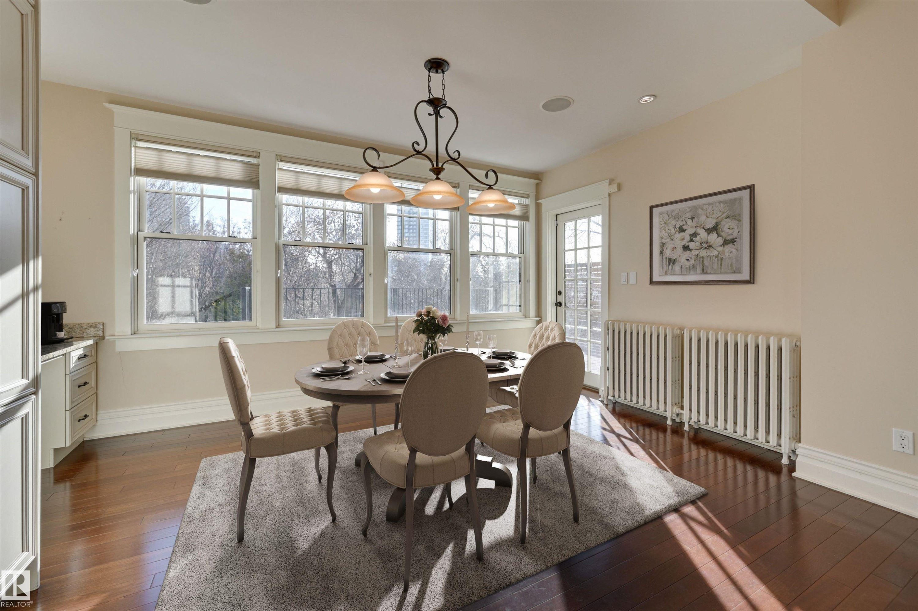 Virtually Staged - 10317 Villa Avenue, Edmonton, AB - Indoor Photo Showing Dining Room