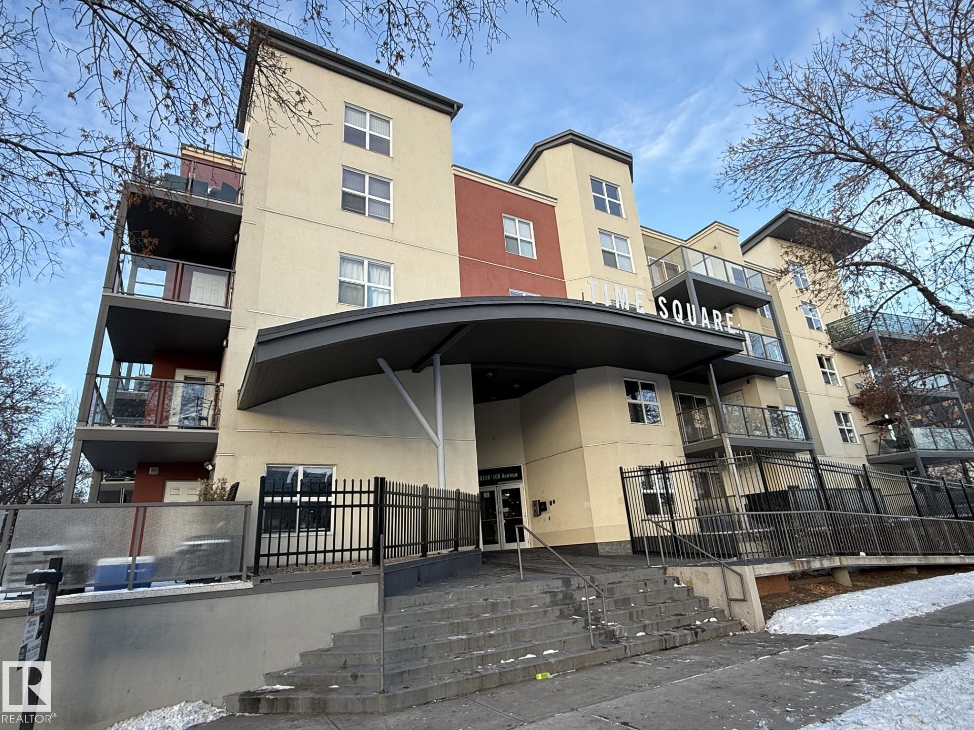 View of apartment building / complex - 303 10118 106 Avenue, Edmonton, AB - Outdoor With Balcony