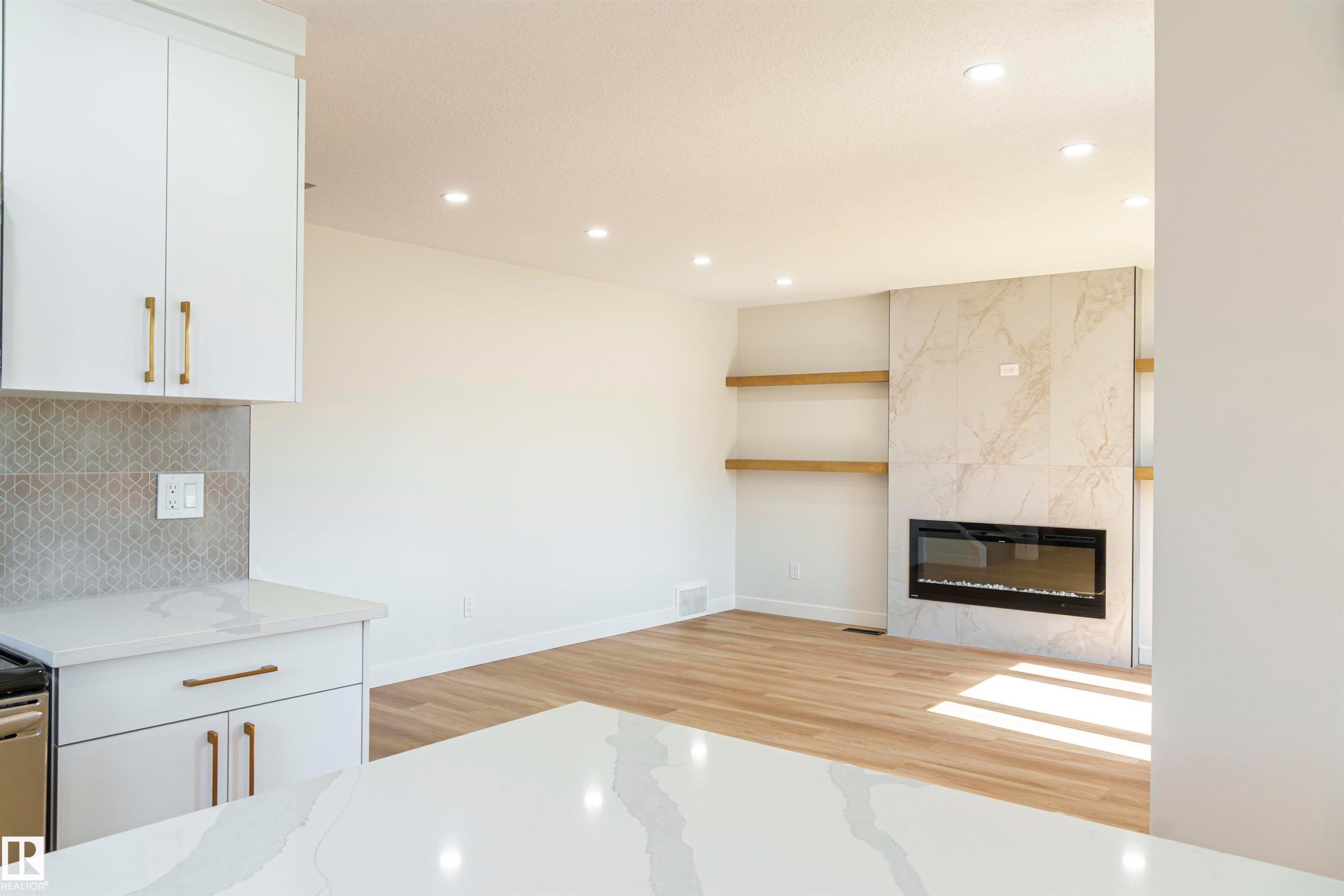 3710 41 Avenue, Edmonton, AB - Indoor Photo Showing Other Room With Fireplace