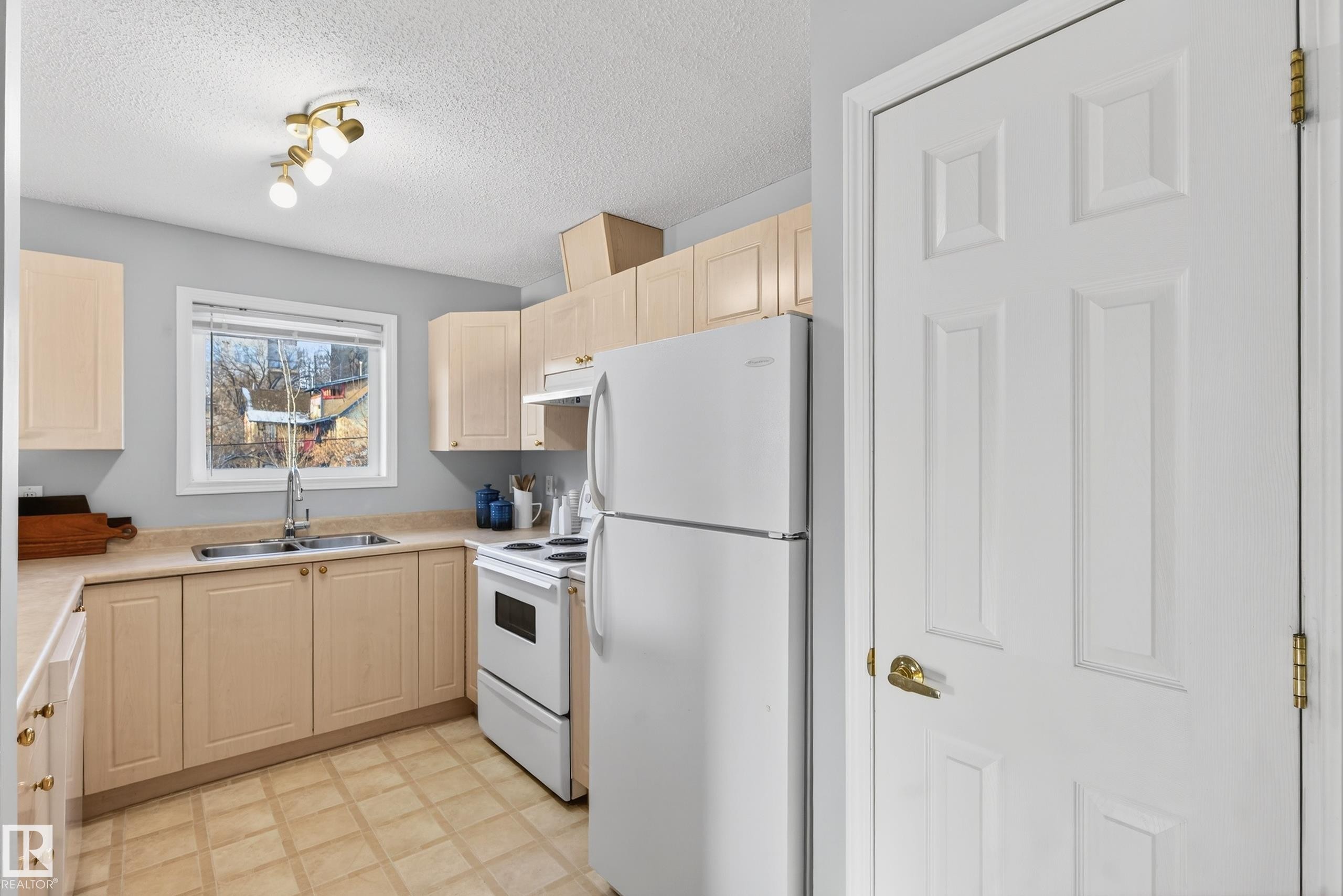 418 10403 98 Avenue, Edmonton, AB - Indoor Photo Showing Kitchen With Double Sink