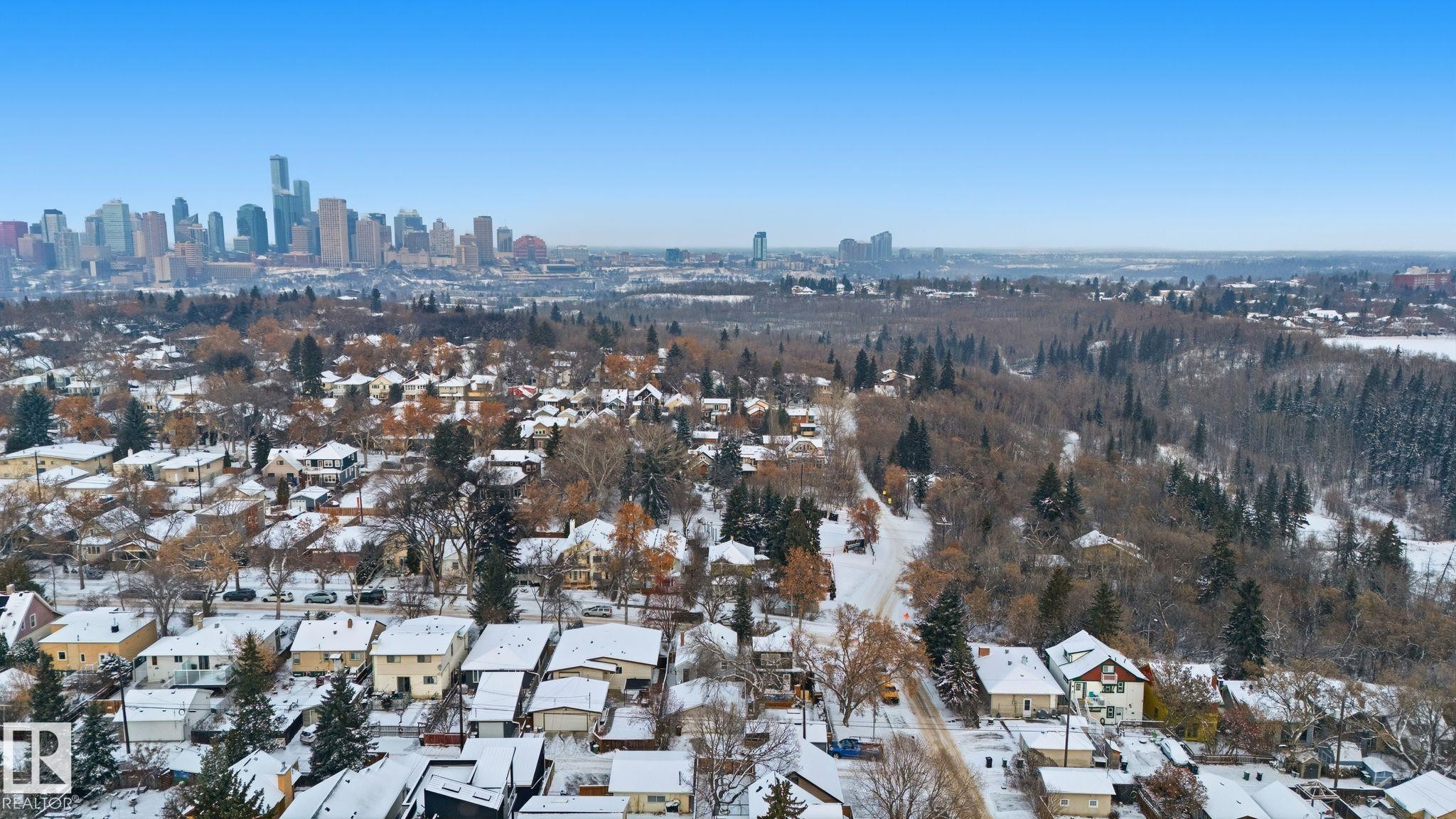 Aerial overview of property's location - 9705 87 Avenue, Edmonton, AB - Outdoor With View