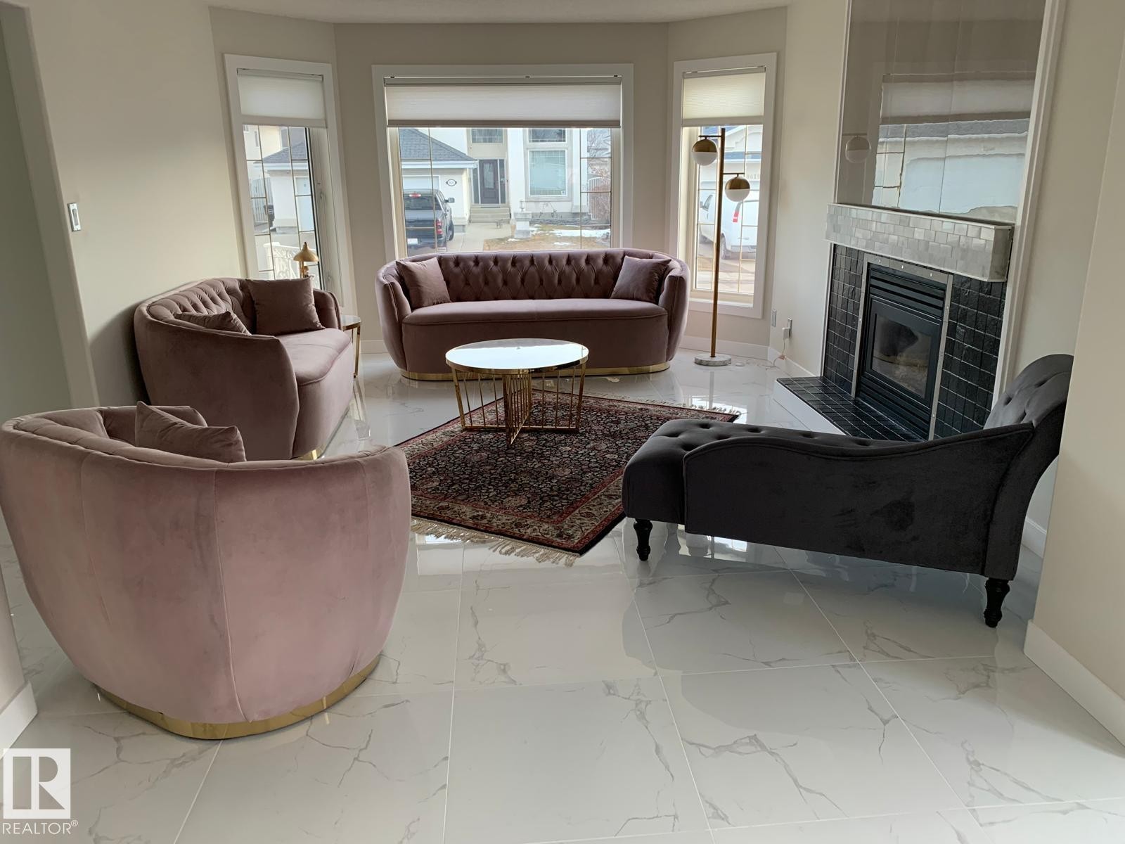 8616 159A Avenue, Edmonton, AB - Indoor Photo Showing Living Room With Fireplace