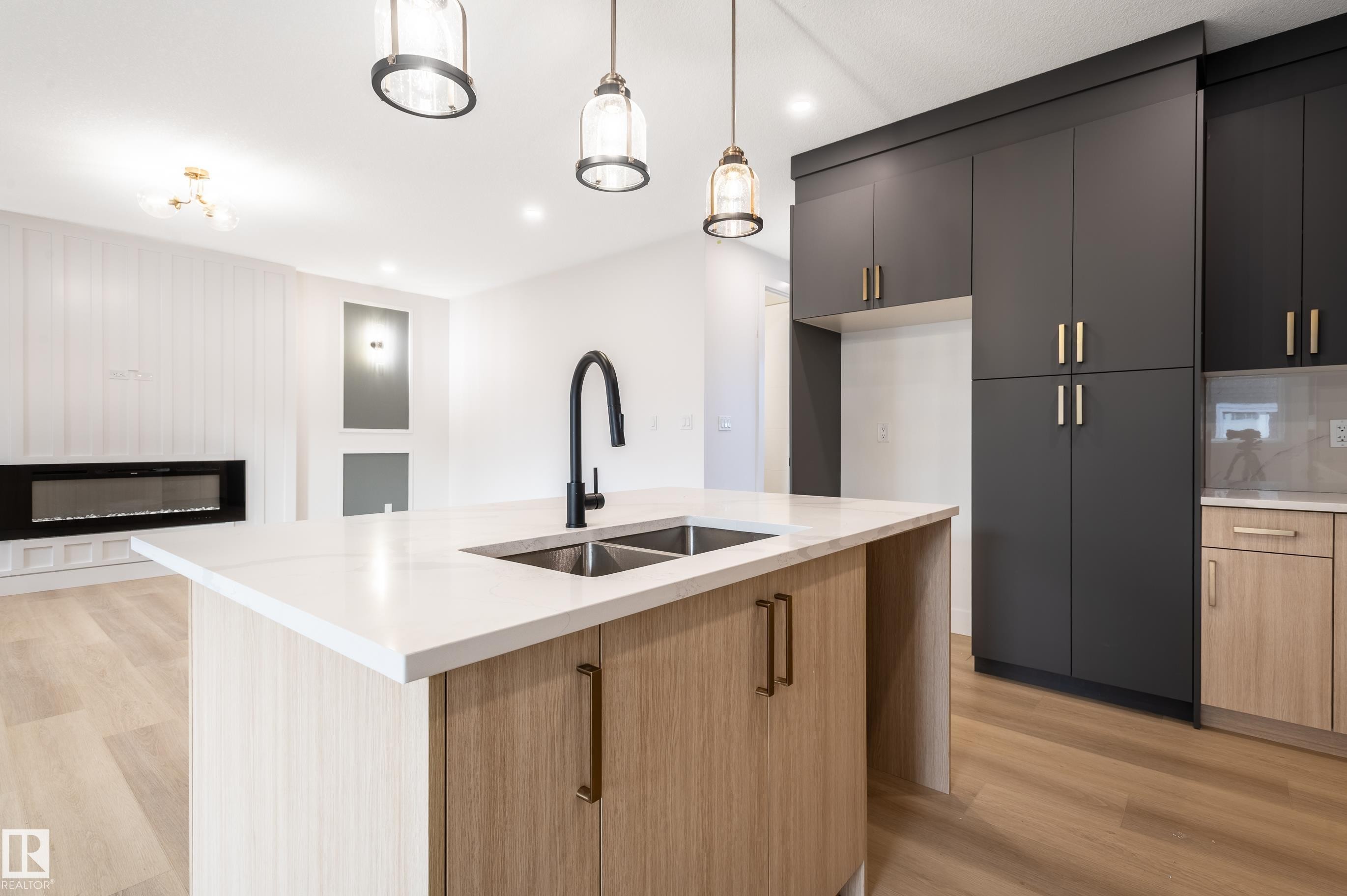 6229 Hampton Gray Avenue, Edmonton, AB - Indoor Photo Showing Kitchen With Double Sink