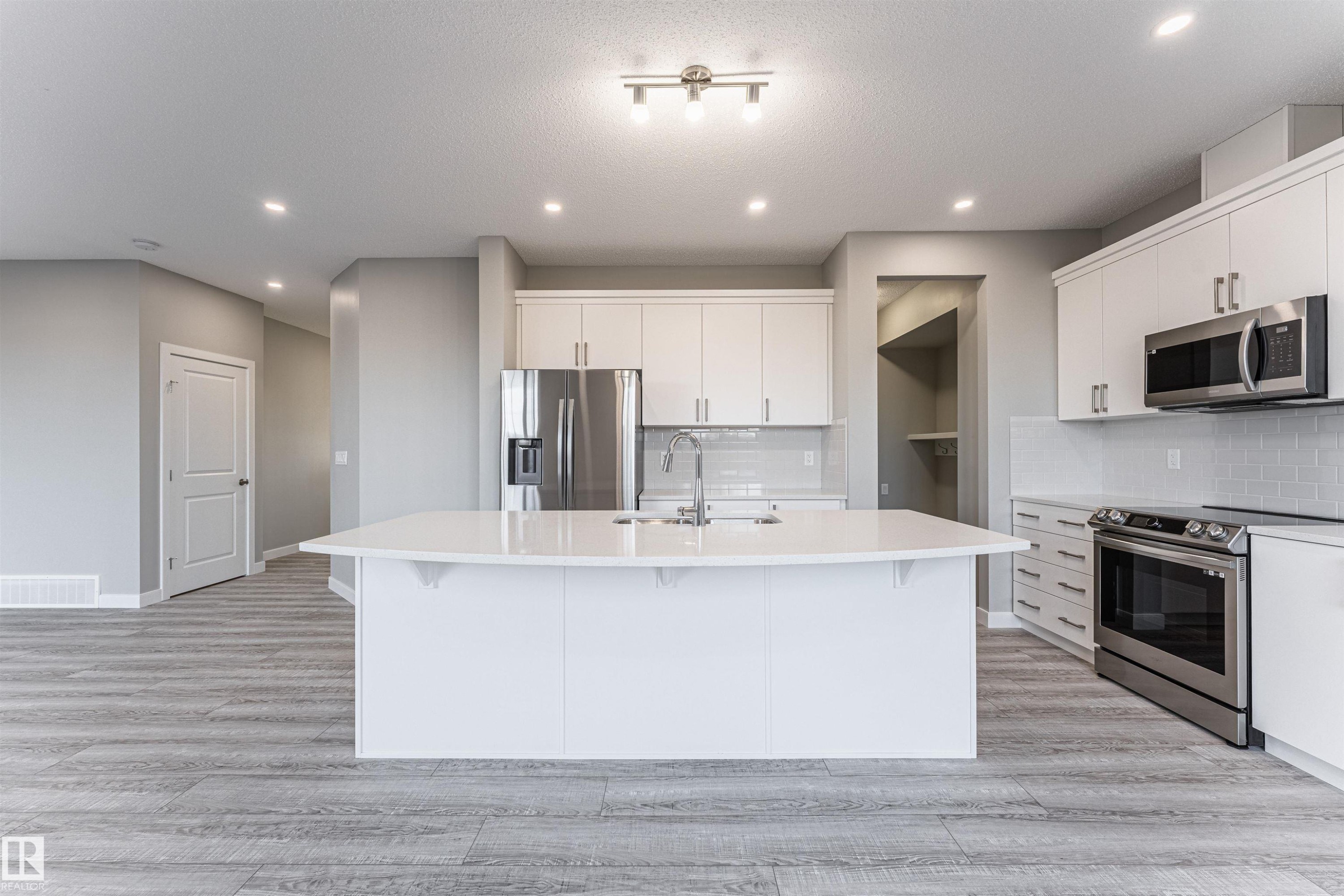 20512 22 Avenue, Edmonton, AB - Indoor Photo Showing Kitchen With Stainless Steel Kitchen With Double Sink With Upgraded Kitchen