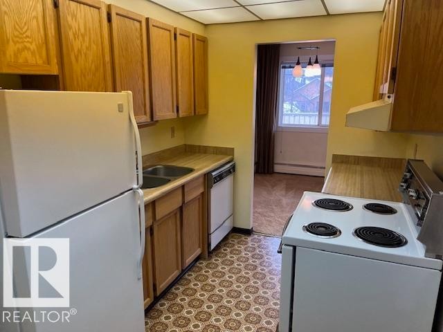 206 8149 111 Street, Edmonton, AB - Indoor Photo Showing Kitchen With Double Sink