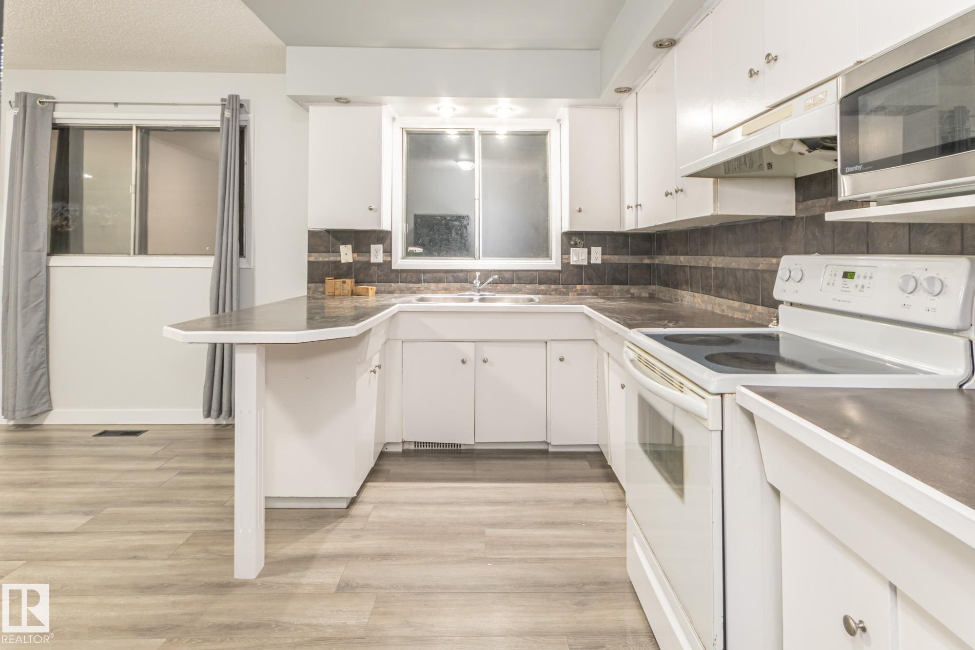 13524 66 Street, Edmonton, AB - Indoor Photo Showing Kitchen With Double Sink