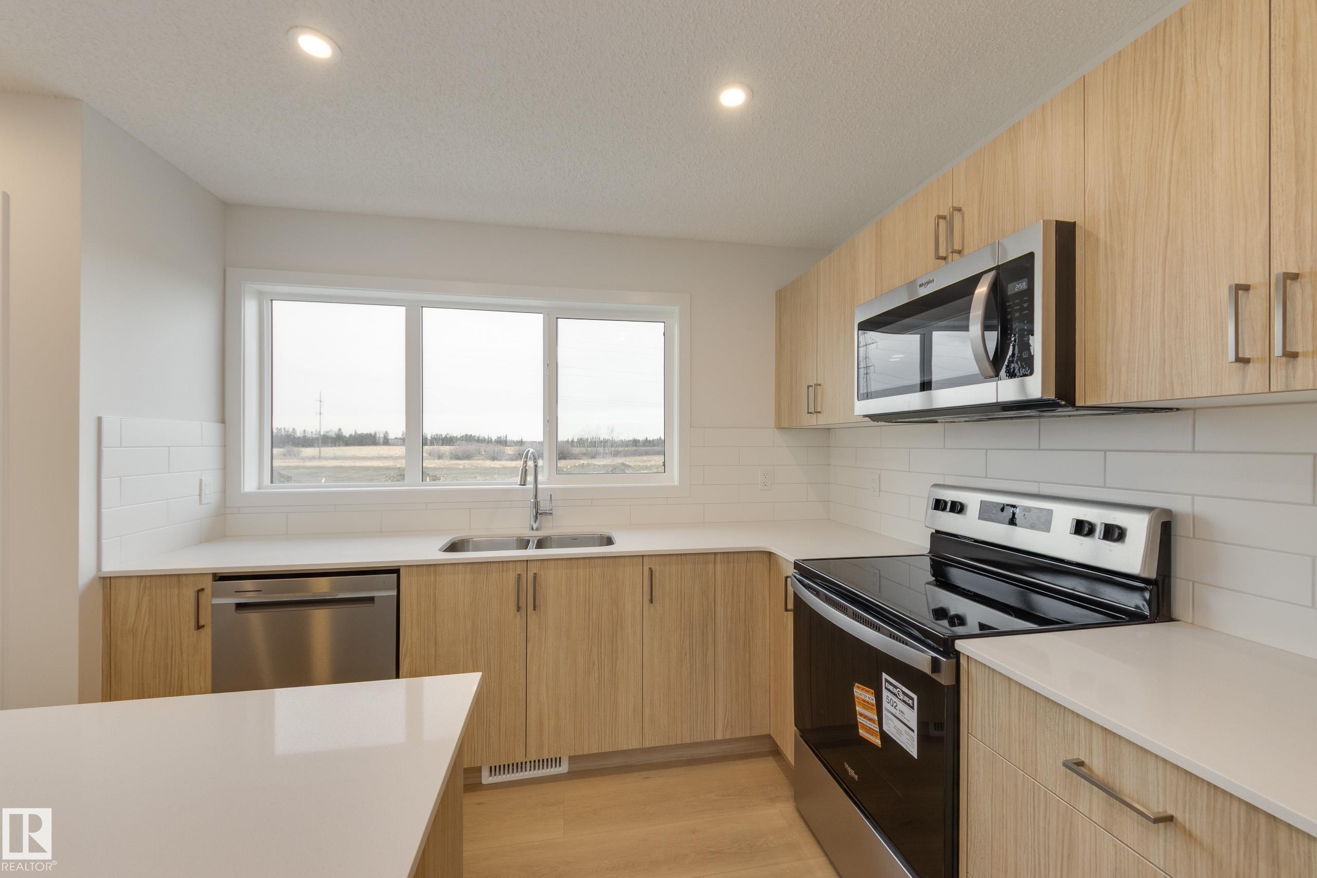 17232 4 Street, Edmonton, AB - Indoor Photo Showing Kitchen With Stainless Steel Kitchen With Double Sink
