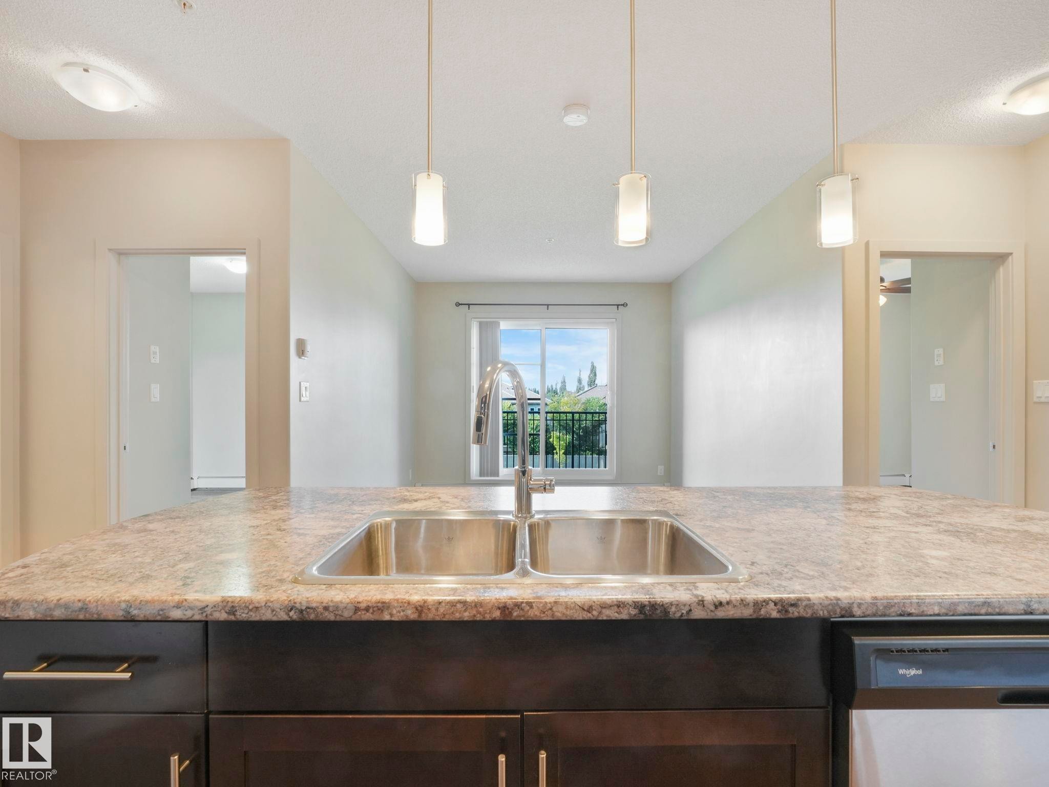 317 1144 Adamson Drive, Edmonton, AB - Indoor Photo Showing Kitchen With Double Sink