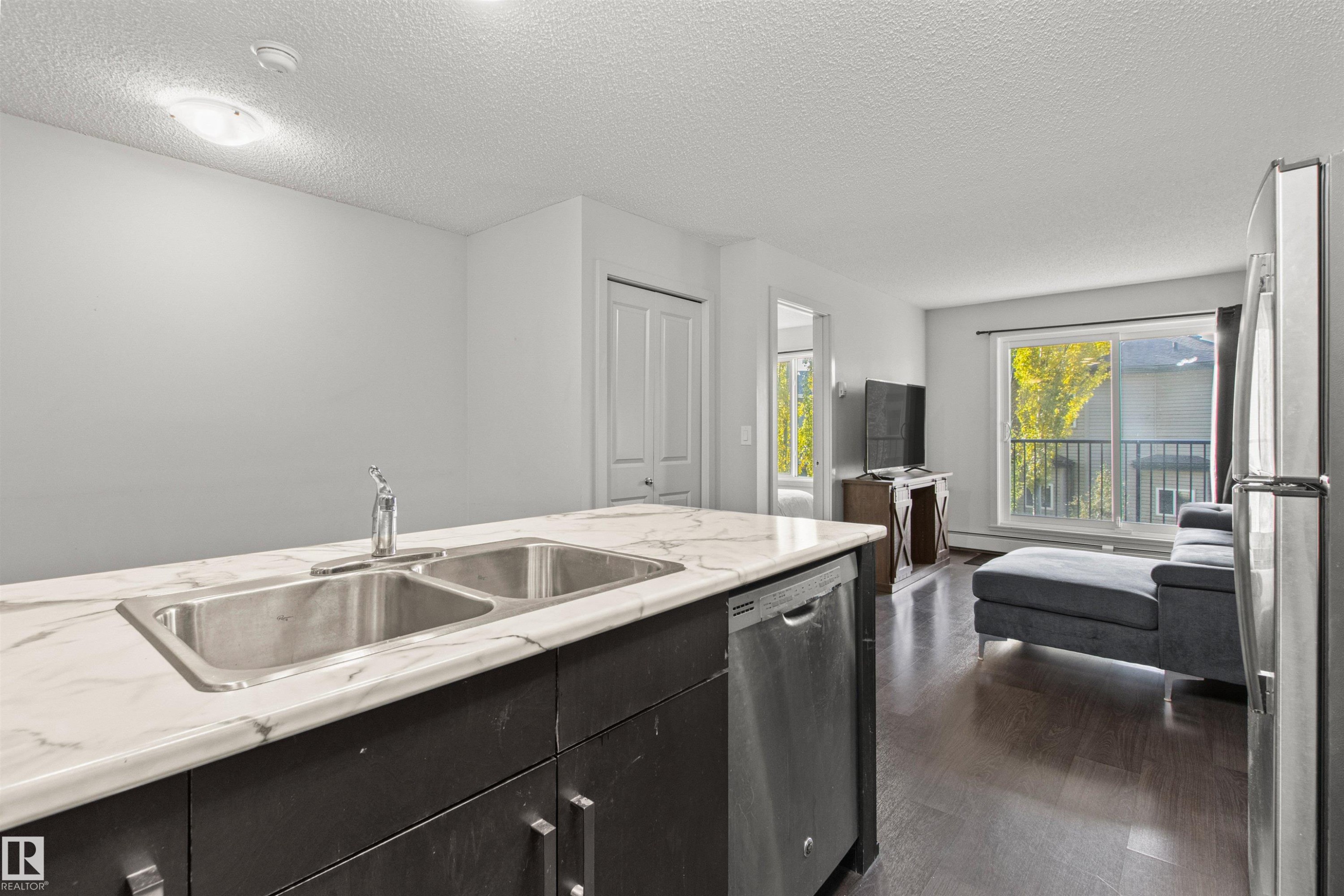 206 5521 7 Avenue, Edmonton, AB - Indoor Photo Showing Kitchen With Double Sink