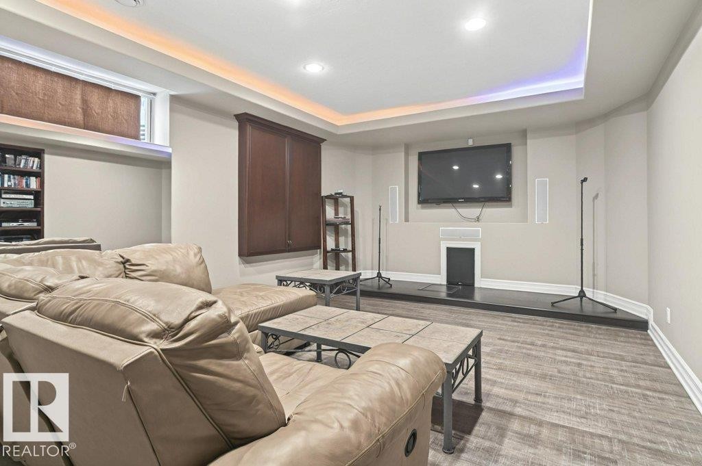 4835 Mactaggart Crest Crest, Edmonton, AB - Indoor With Fireplace