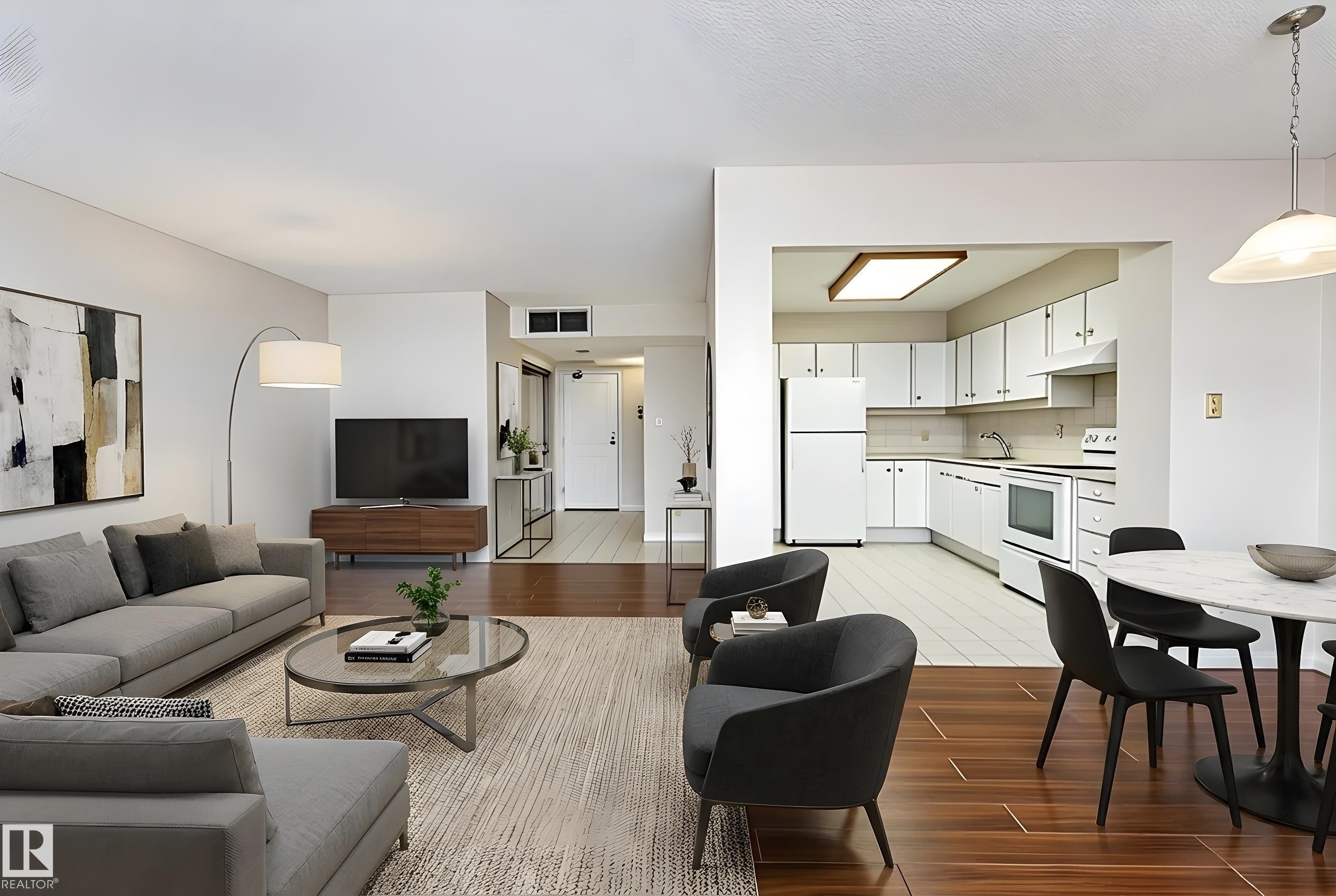 702 8340 Jasper Avenue, Edmonton, AB - Indoor Photo Showing Living Room