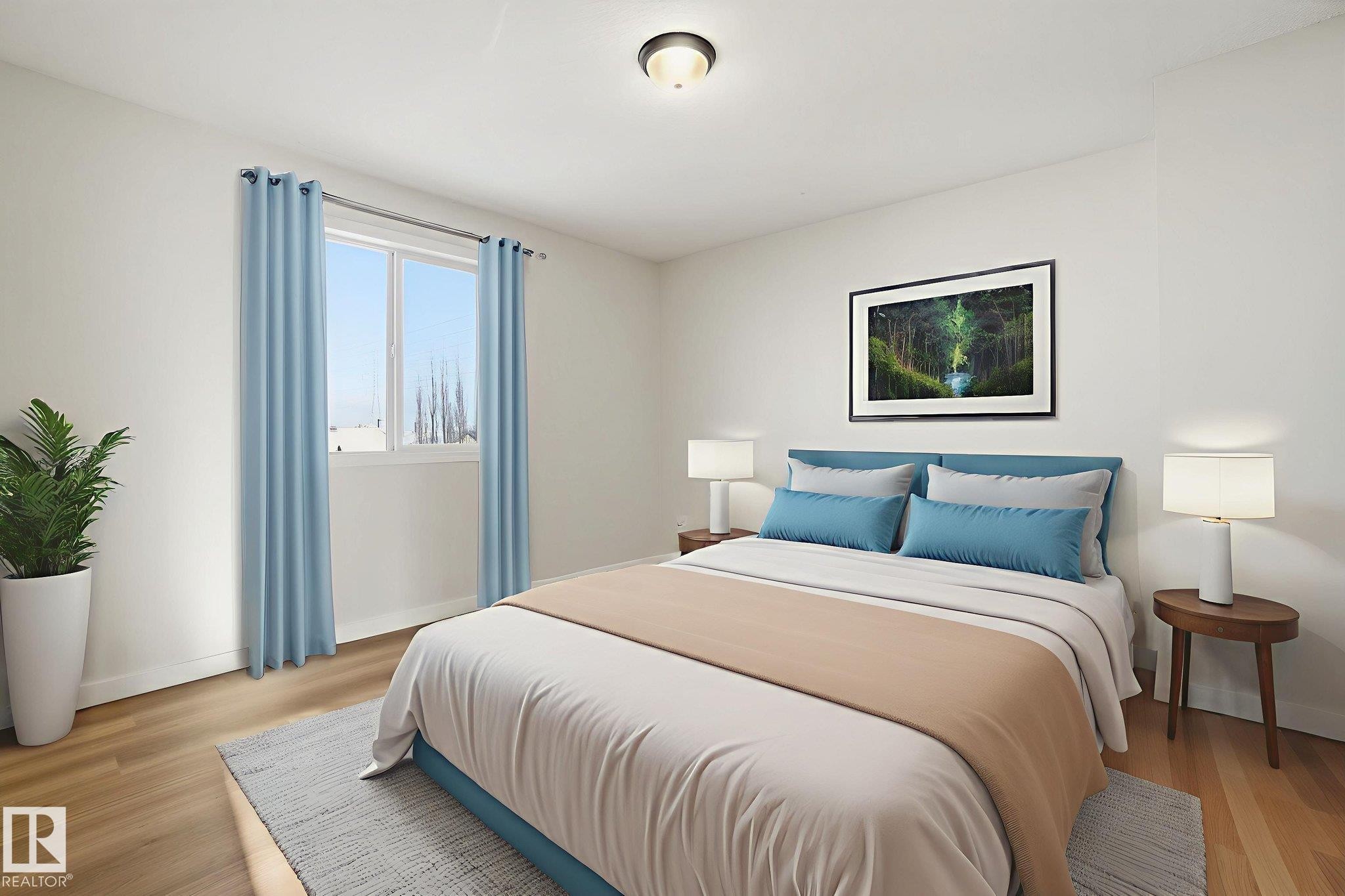 Walk-in closet and Ensuite - virtually staged - 3014 31 Avenue, Edmonton, AB - Indoor Photo Showing Bedroom