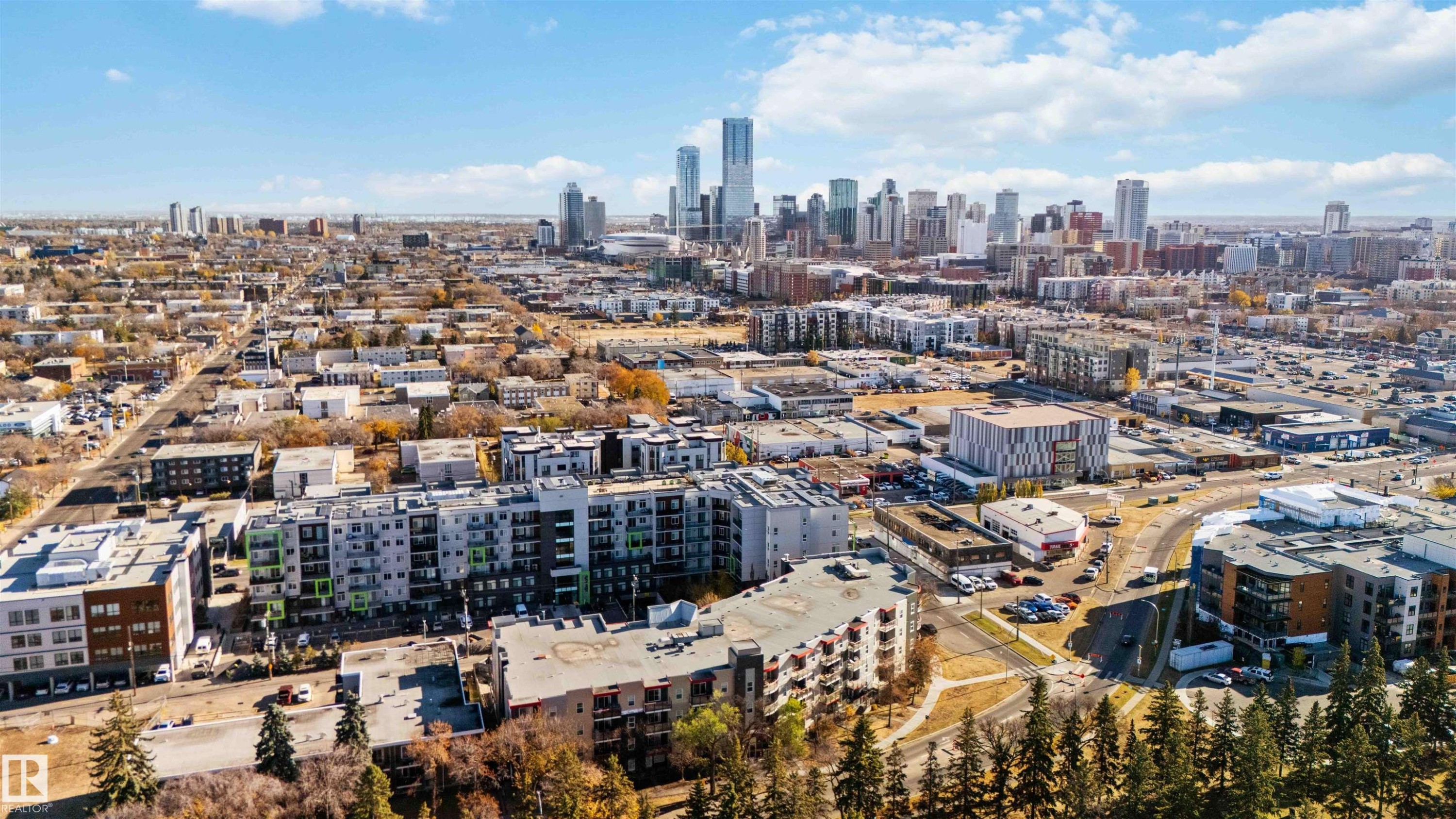 Aerial view of skyline - 107 10611 117 Street, Edmonton, AB - Outdoor With View