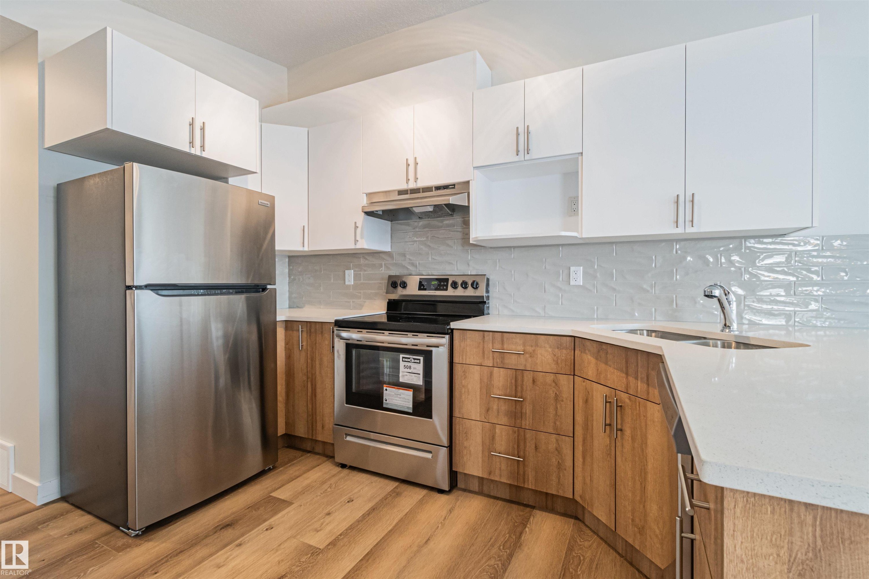12044 79 Street, Edmonton, AB - Indoor Photo Showing Kitchen With Double Sink With Upgraded Kitchen