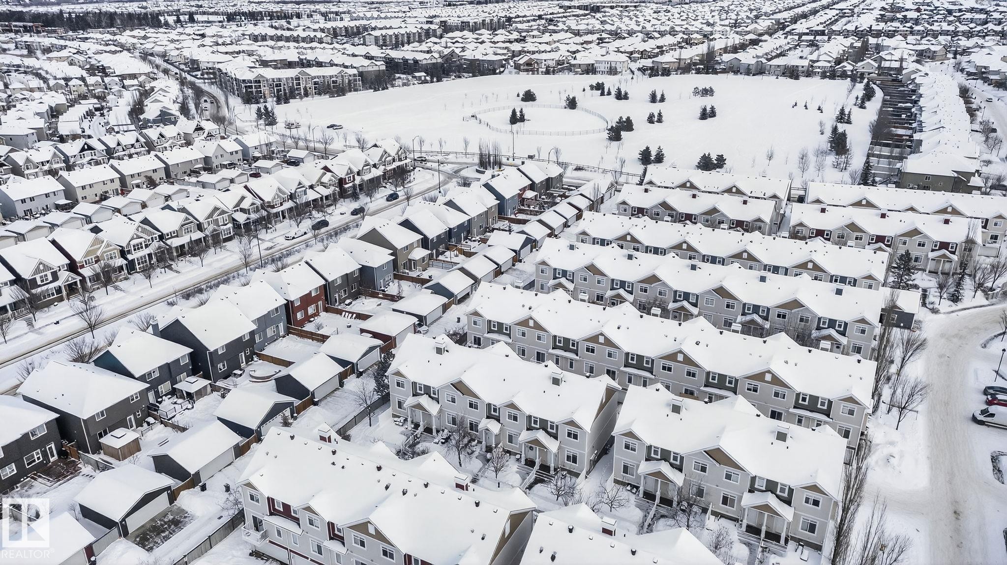 View of snowy aerial view - 60 1804 70 Street, Edmonton, AB - Outdoor With View
