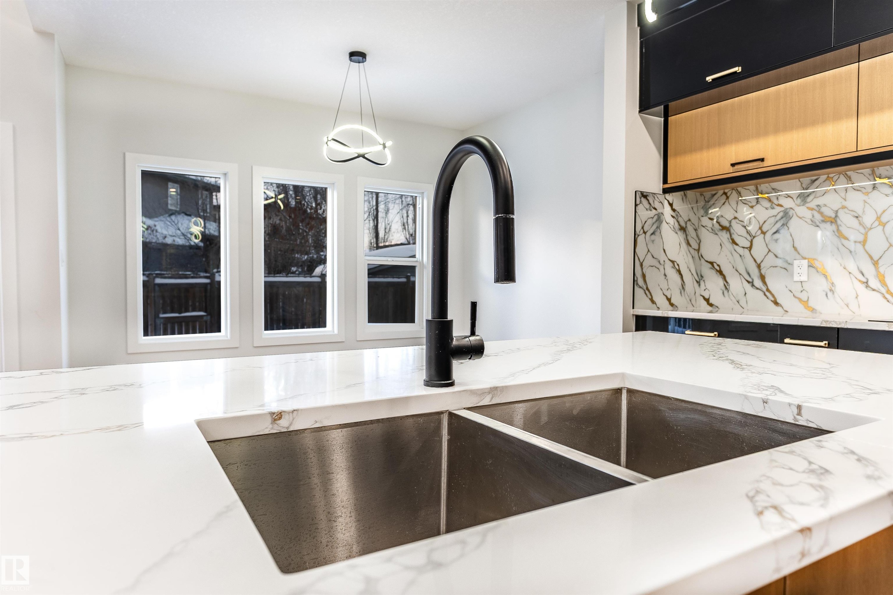 Edmonton, AB - Indoor Photo Showing Kitchen With Double Sink