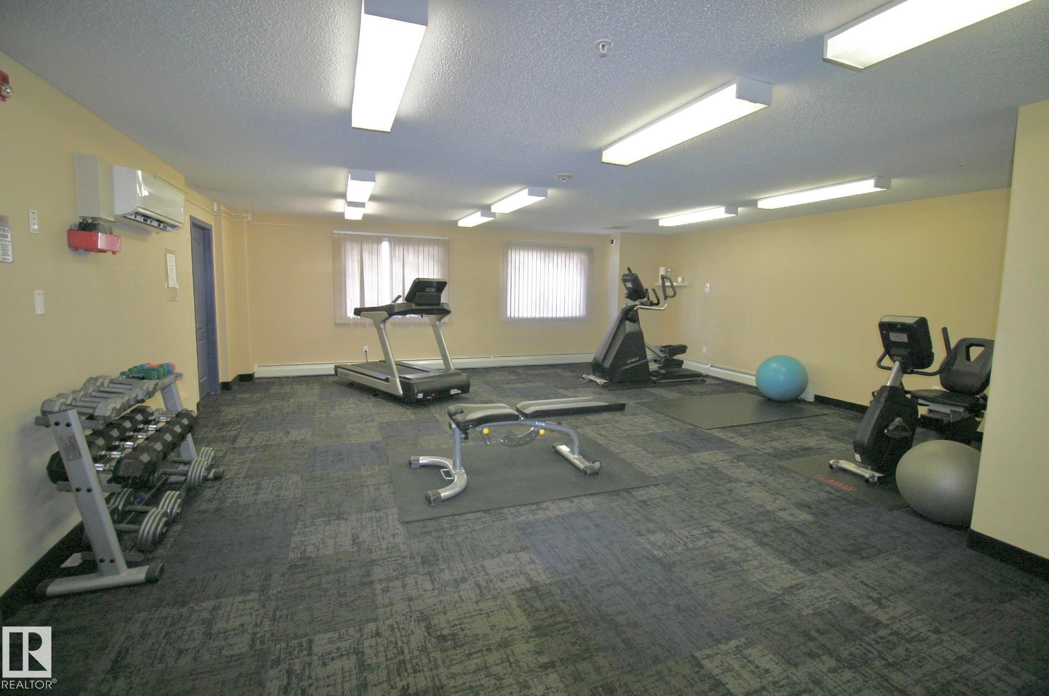 312 155 Edwards Drive, Edmonton, AB - Indoor Photo Showing Gym Room