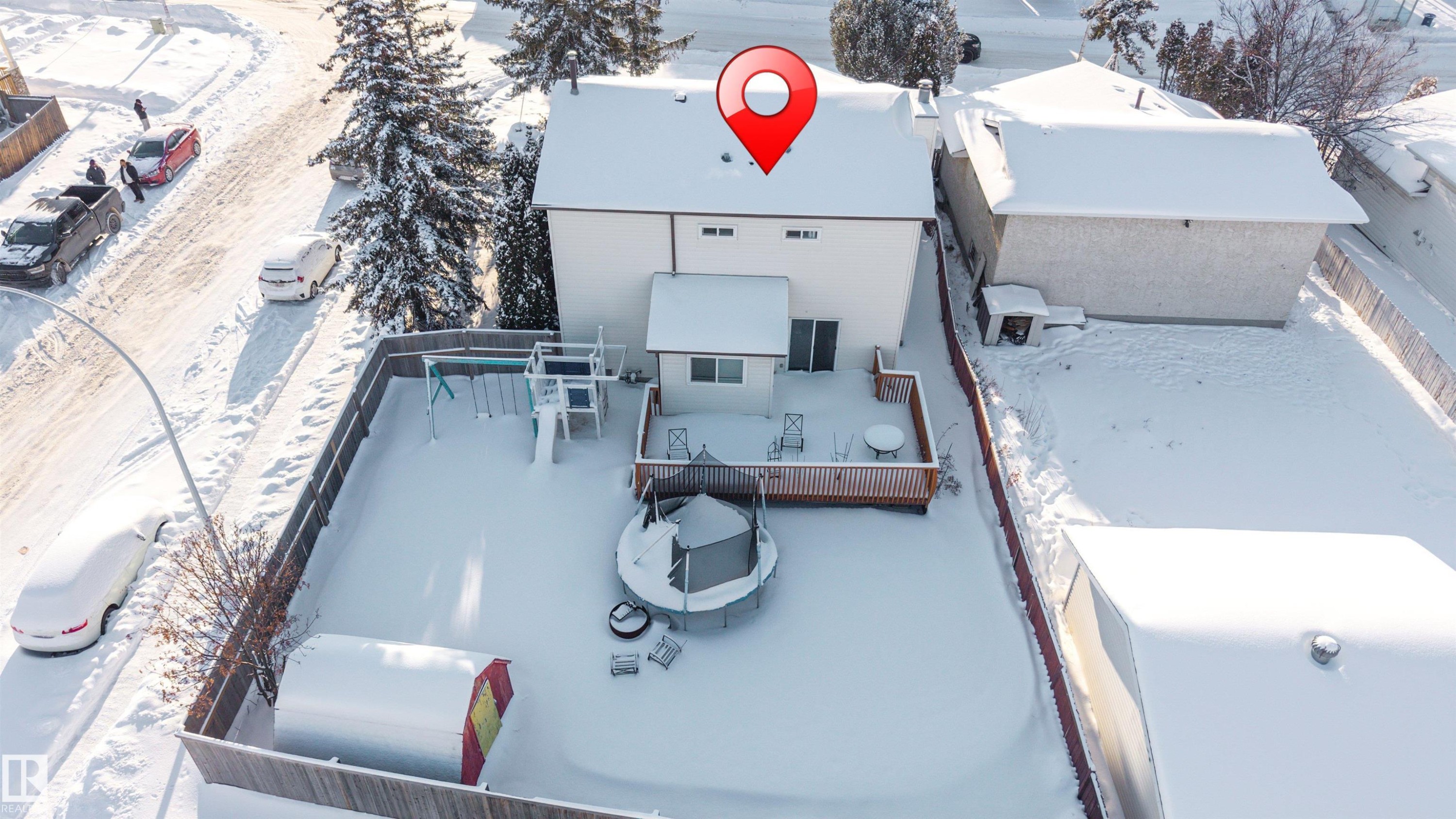 View of snowy aerial view - 18404 97A Avenue, Edmonton, AB - Outdoor