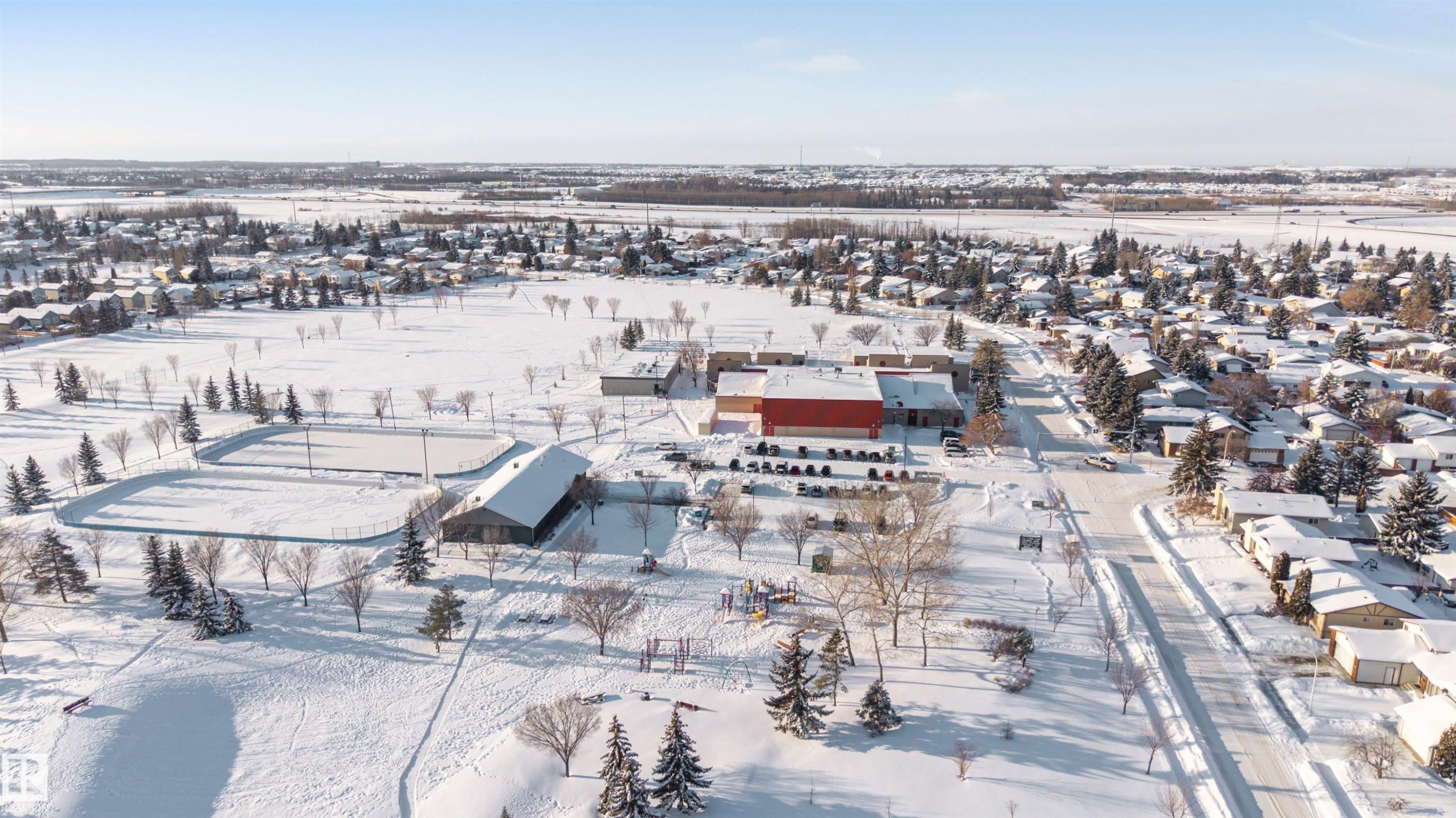 View of snowy aerial view - 18404 97A Avenue, Edmonton, AB - Outdoor With View