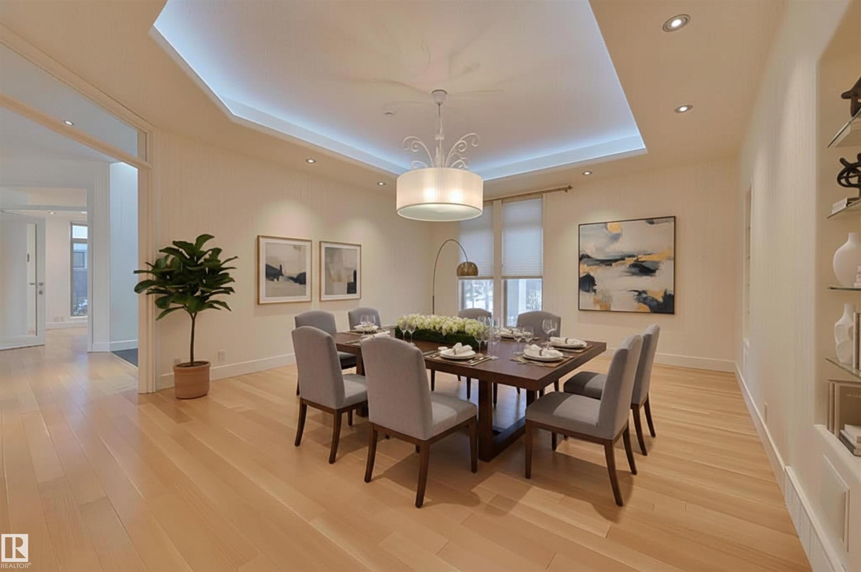 28 Riverside Crescent, Edmonton, AB - Indoor Photo Showing Dining Room