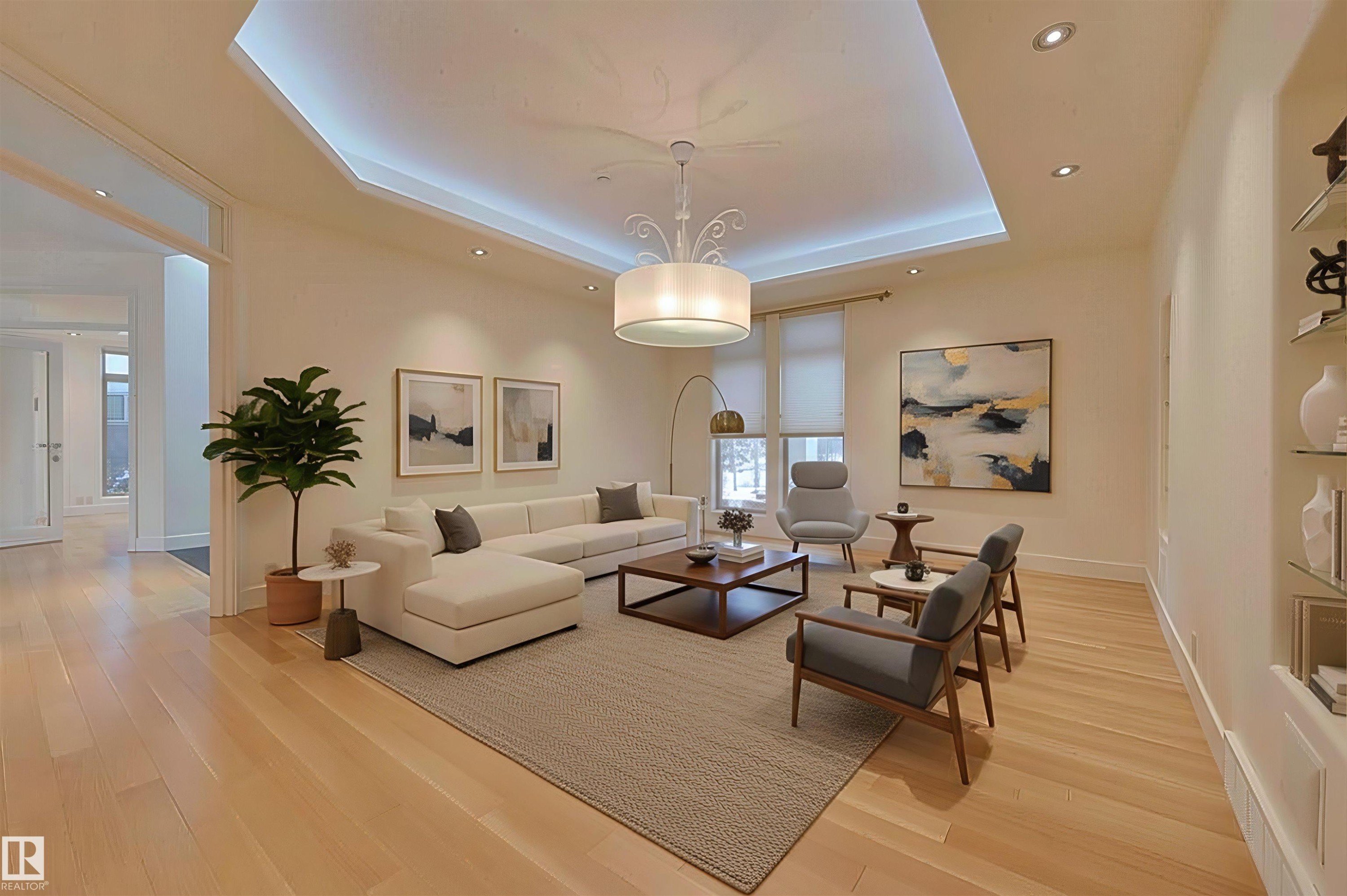 28 Riverside Crescent, Edmonton, AB - Indoor Photo Showing Living Room