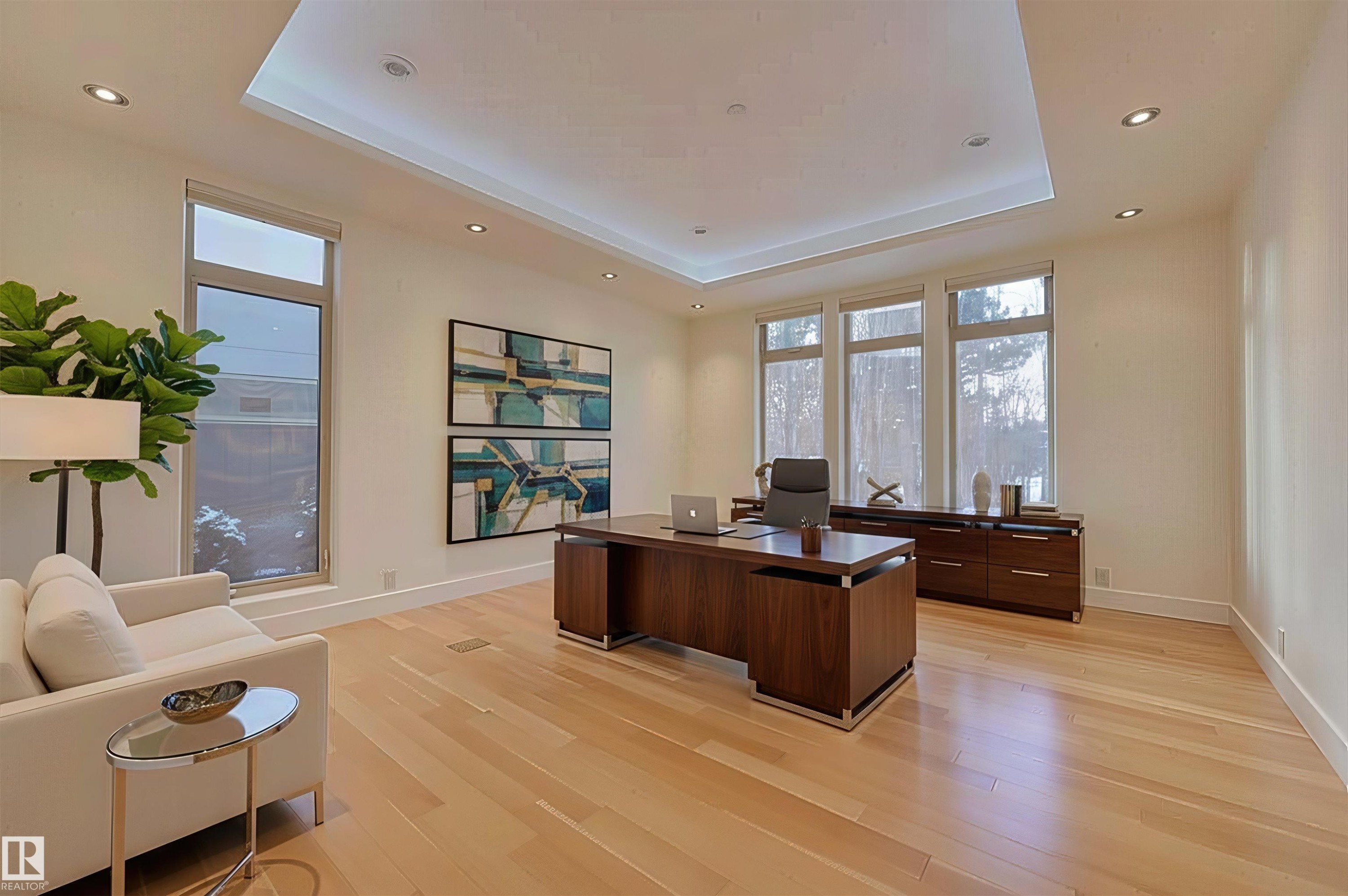 28 Riverside Crescent, Edmonton, AB - Indoor Photo Showing Office