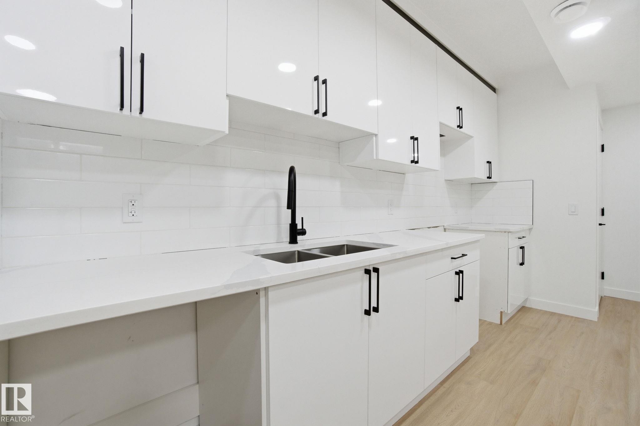 10124 82 Street, Edmonton, AB - Indoor Photo Showing Kitchen With Double Sink