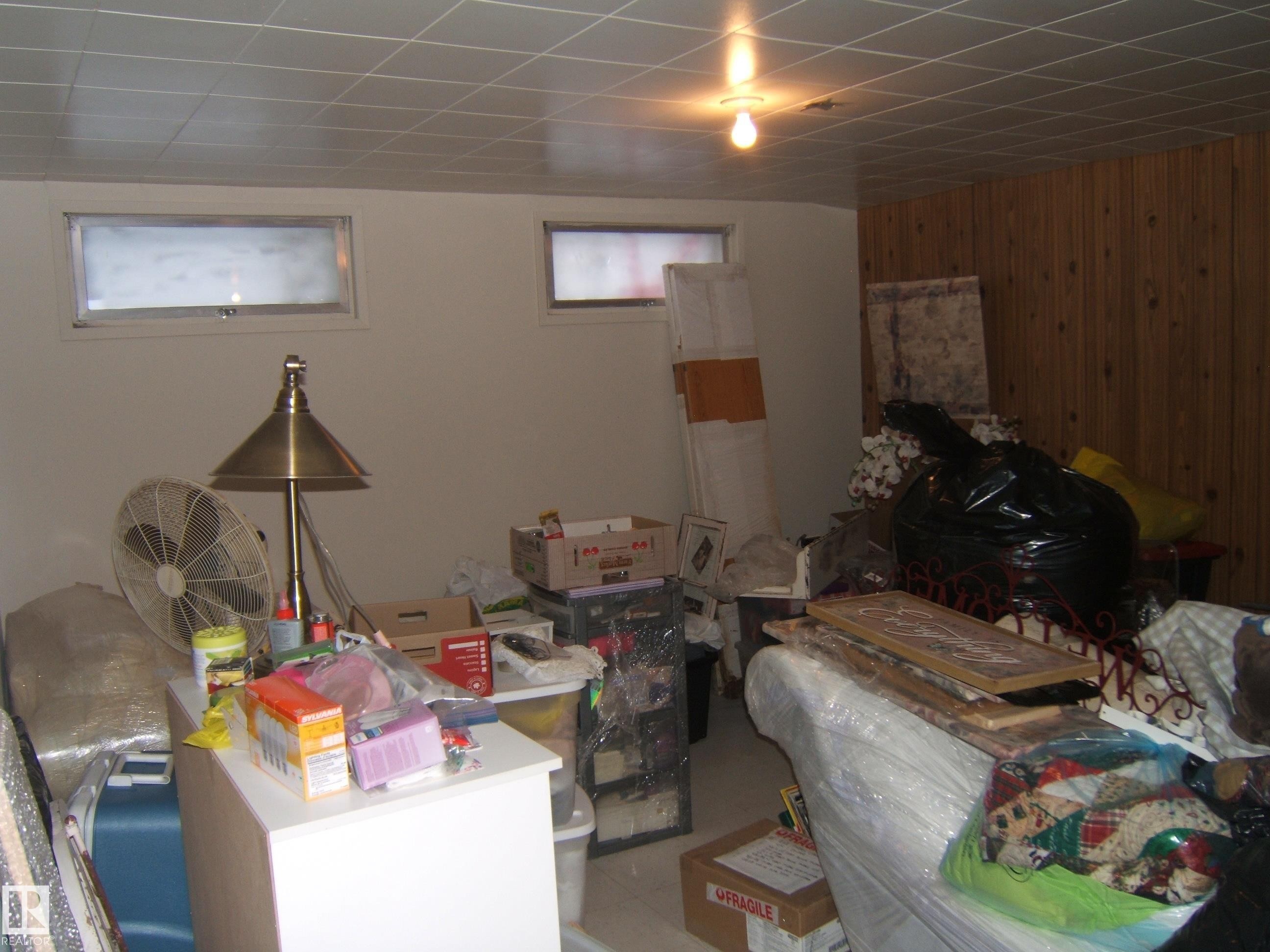 Below grade area with wooden walls - 4910 53 Avenue, Willingdon, AB